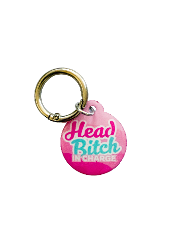Head Bitch in Charge Pet ID Tag – Pink Wave Edition