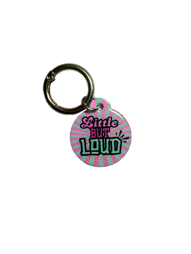 Little But Loud Pet ID Tag – Mint & Pink Burst Edition
