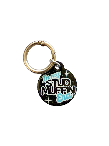 In My Stud Muffin Era Pet ID Tag – Blue Sparkle Edition