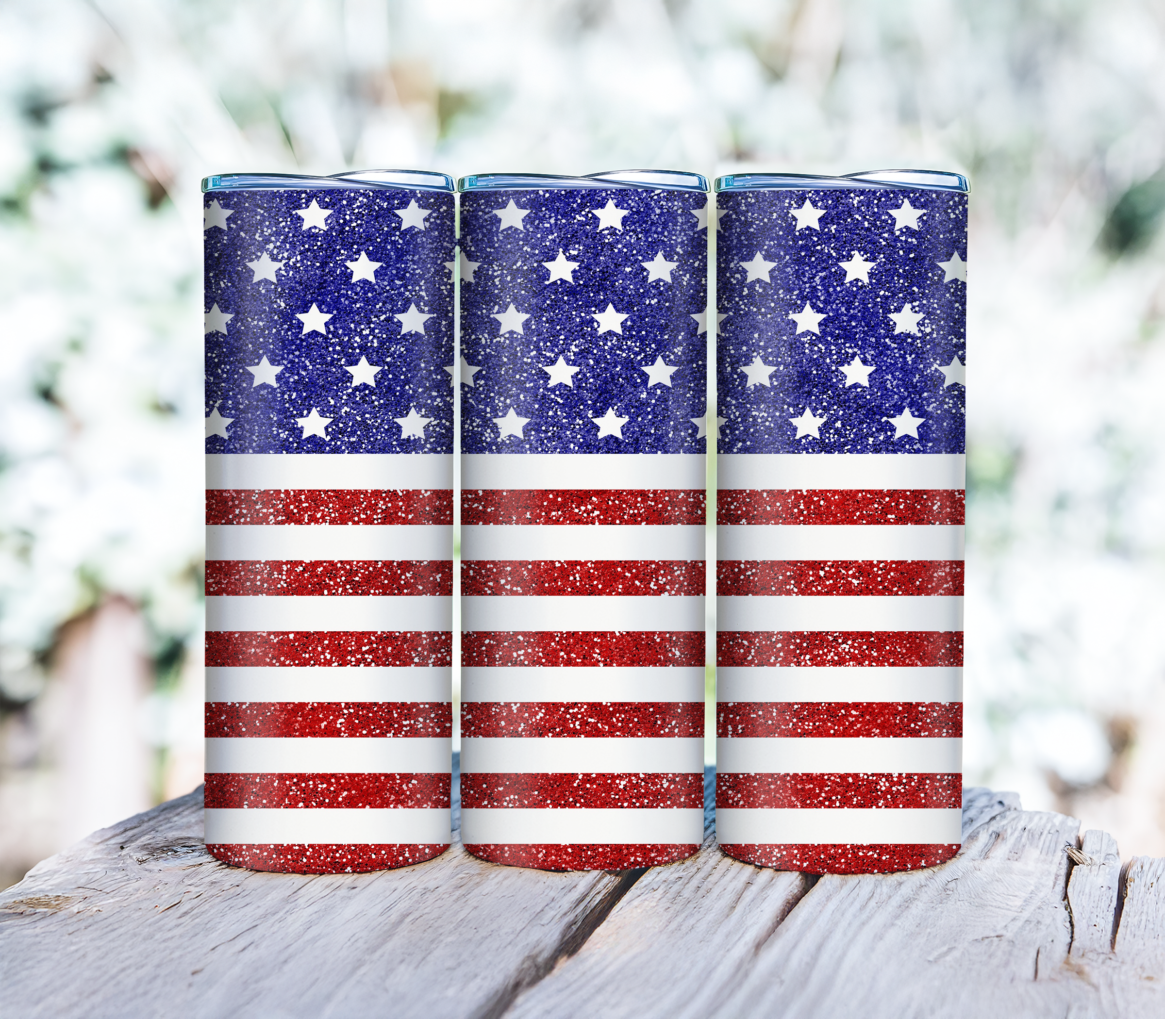 American Flag Tumbler