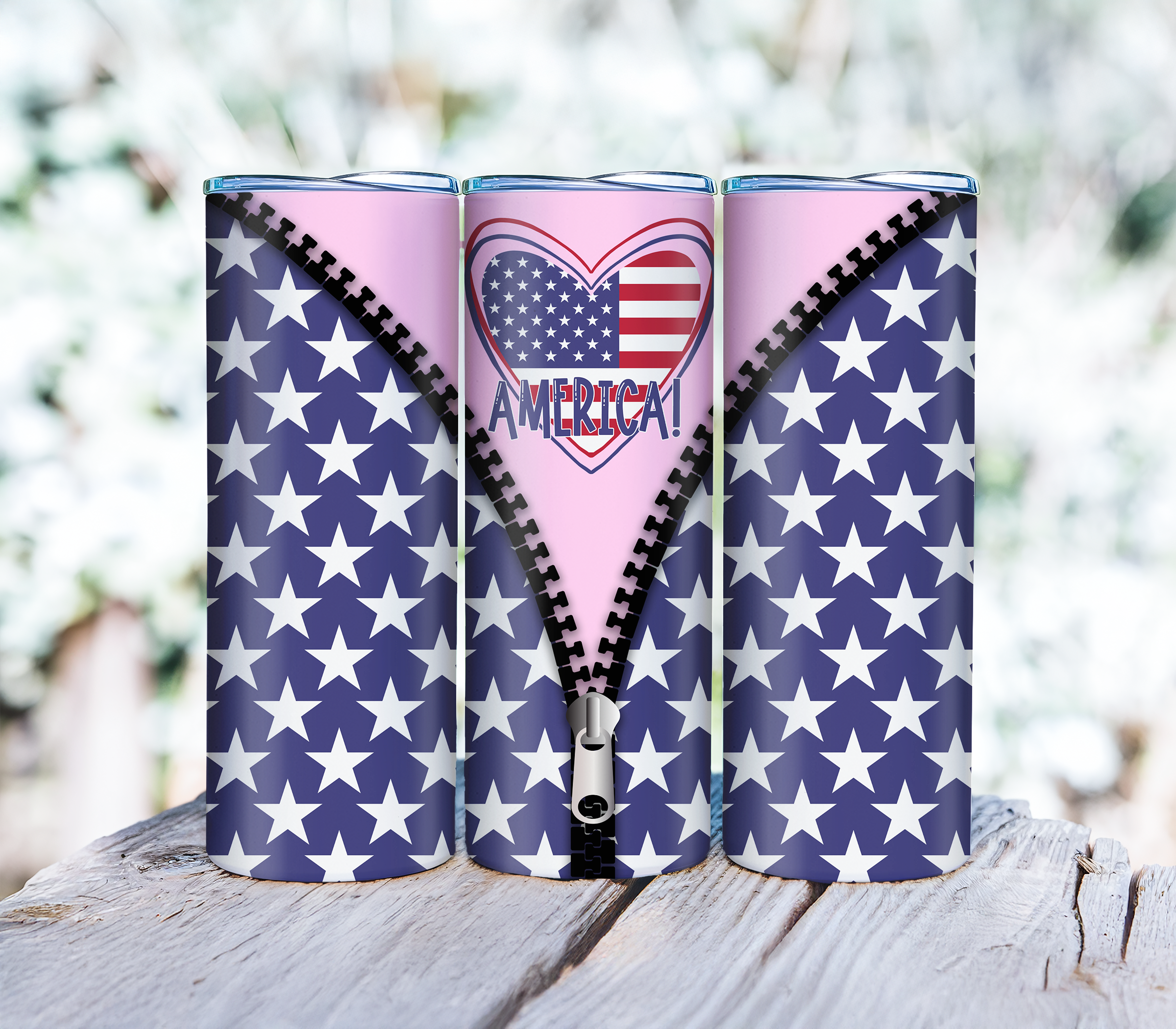 Patriotic American Flag Tumbler