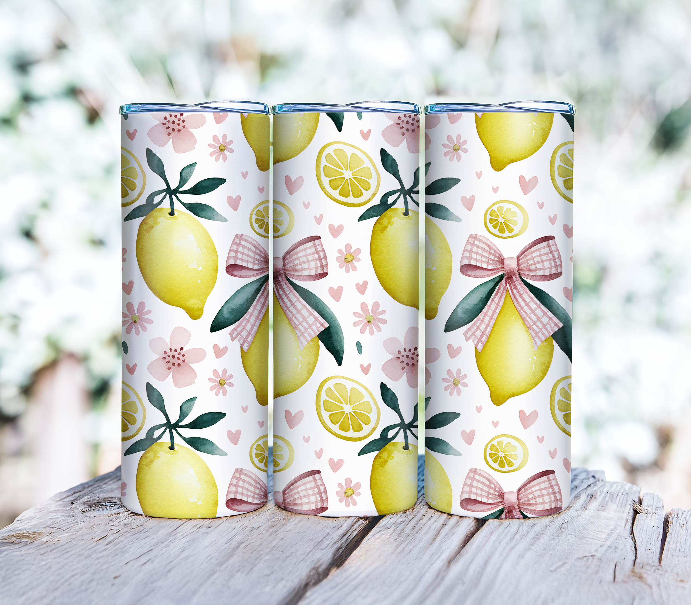 Lemon Pattern Tumbler