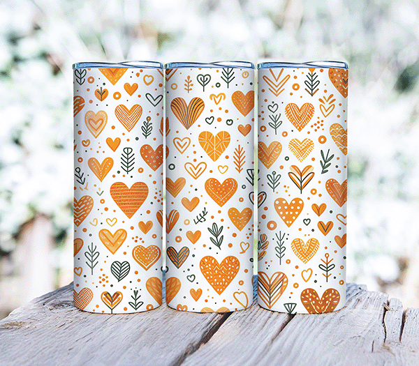 Heart Patterned Tumbler