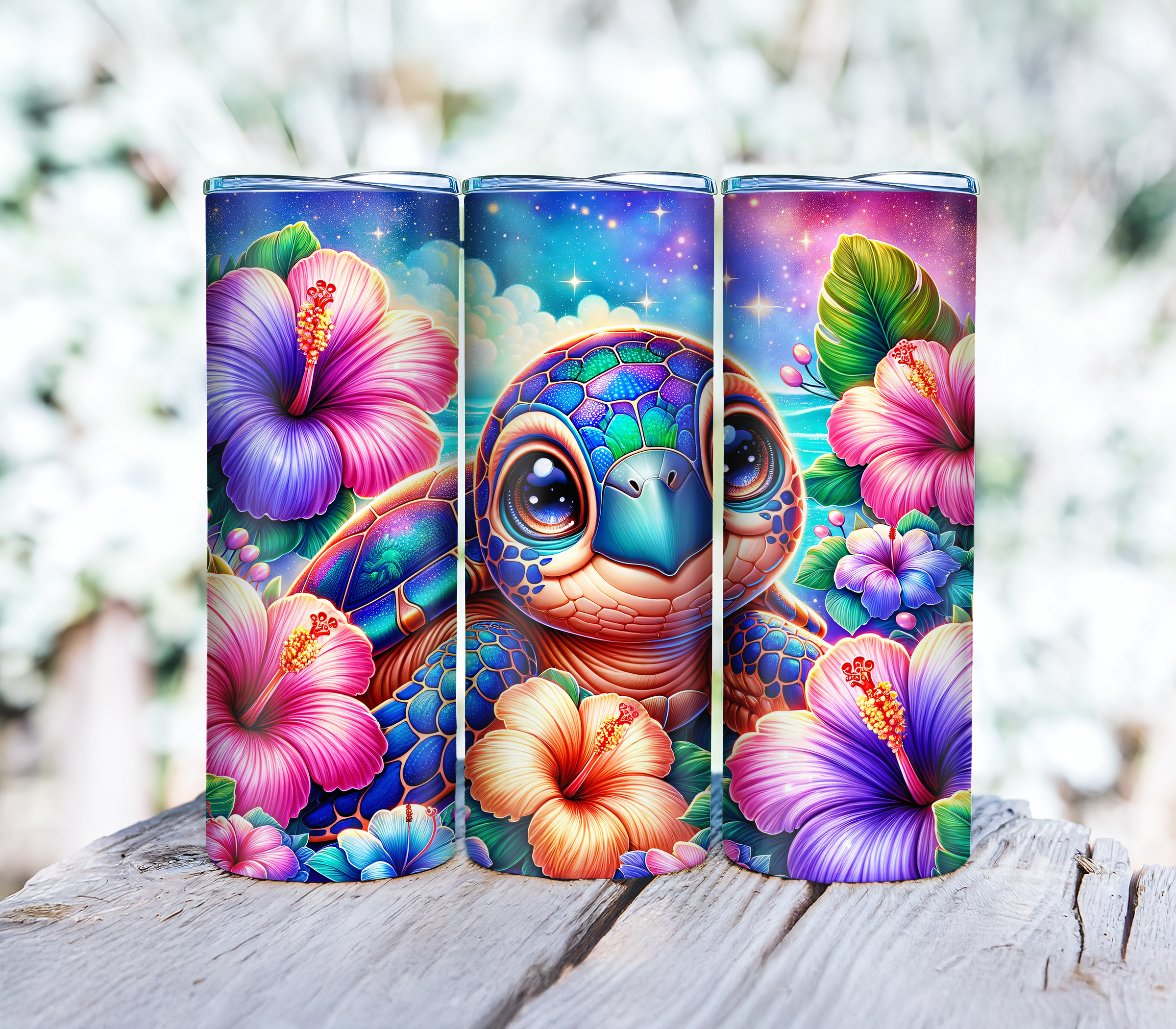 Colorful Sea Turtle Tumbler