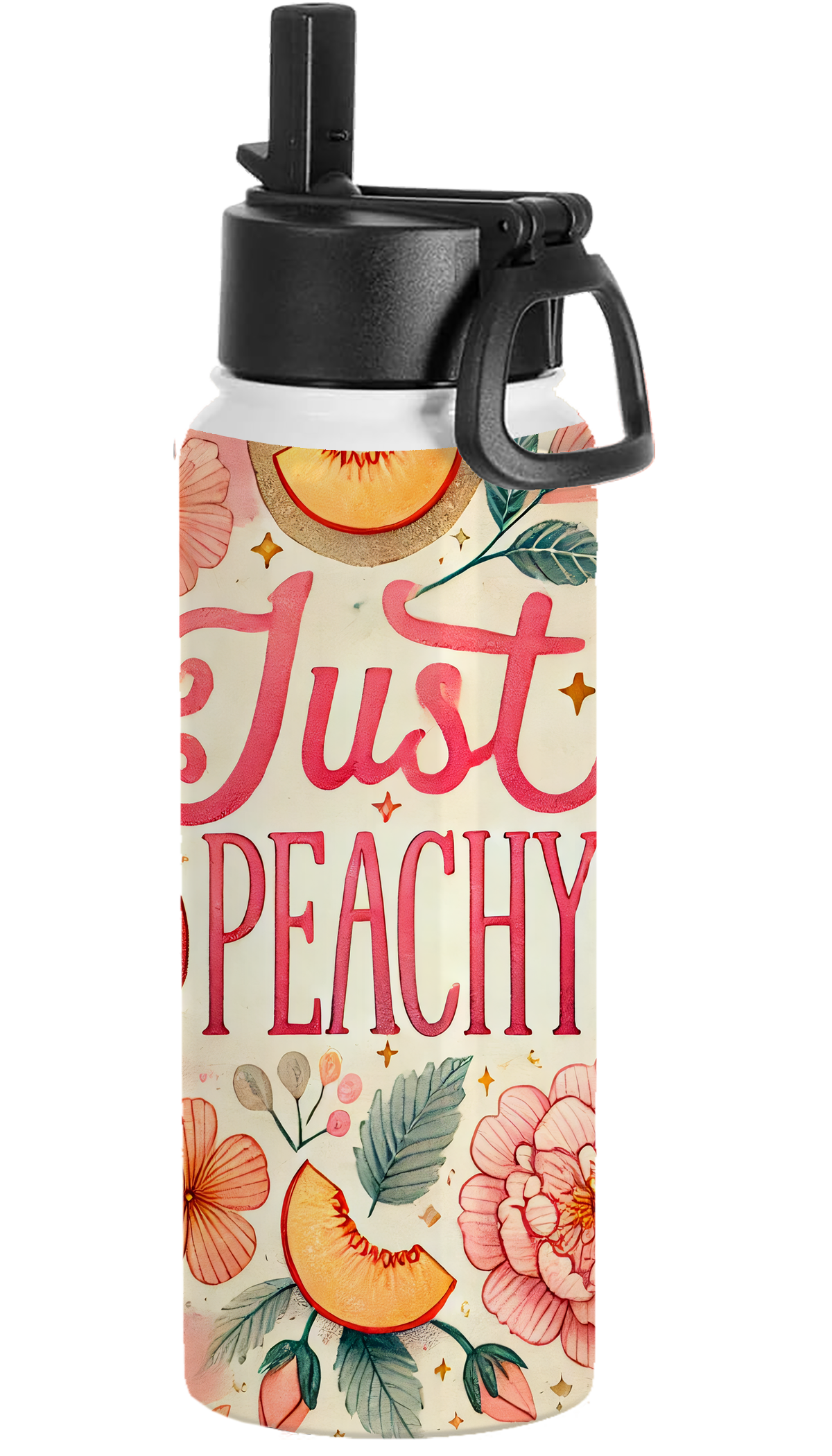 Just Peachy Floral Water Bottle