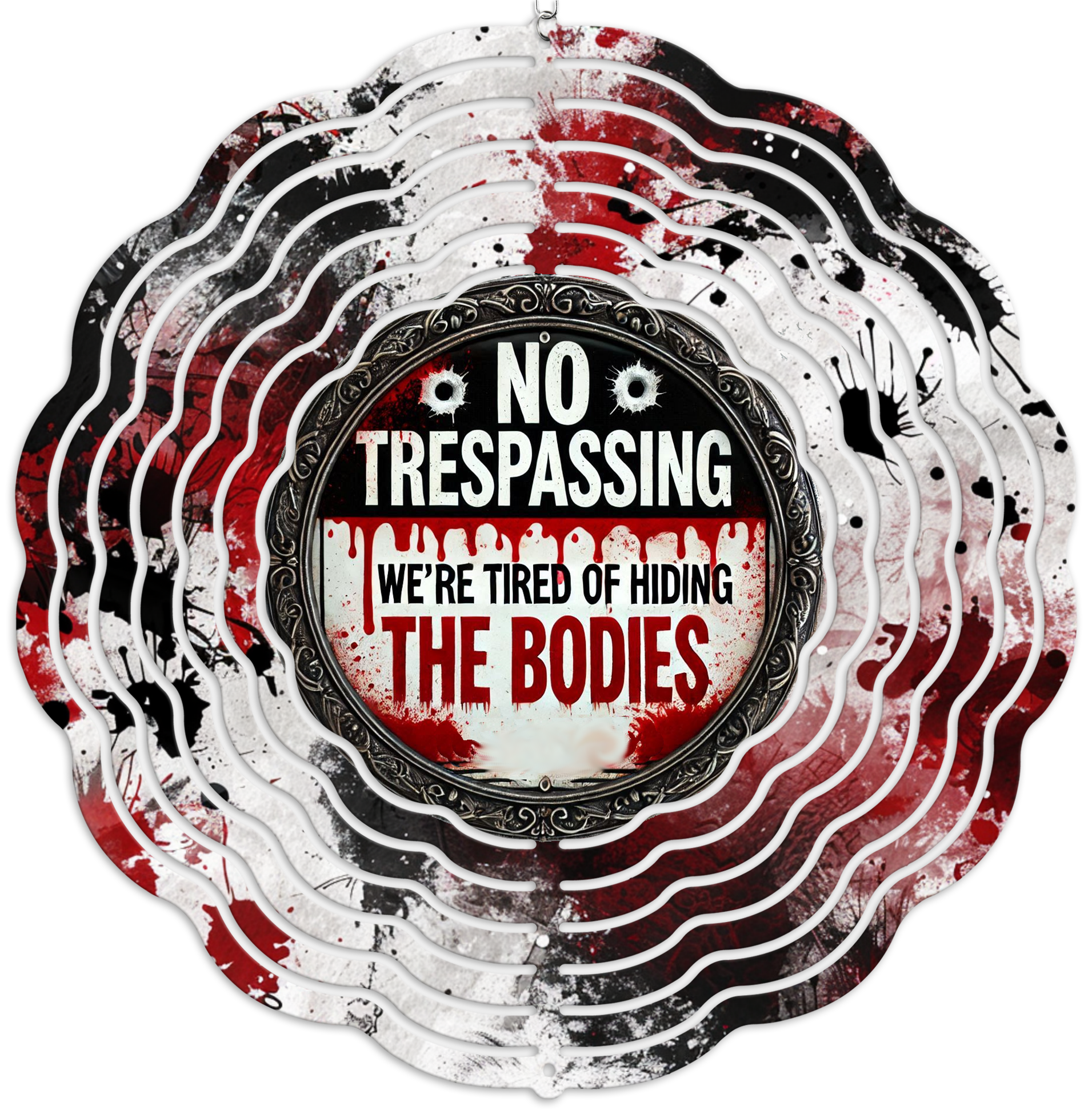 No Trespassing Wind Spinner