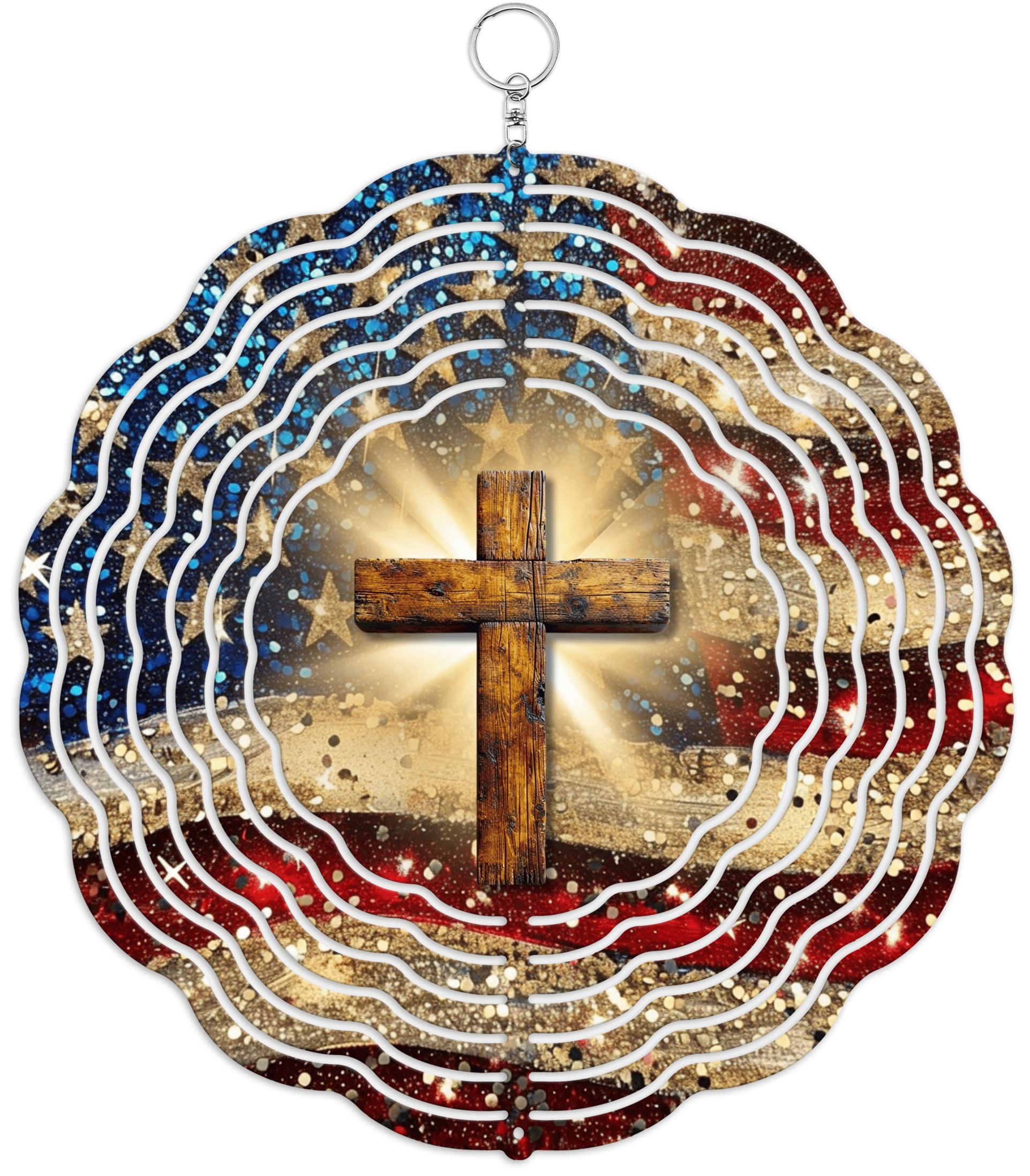 Patriotic Christian Wind Spinner