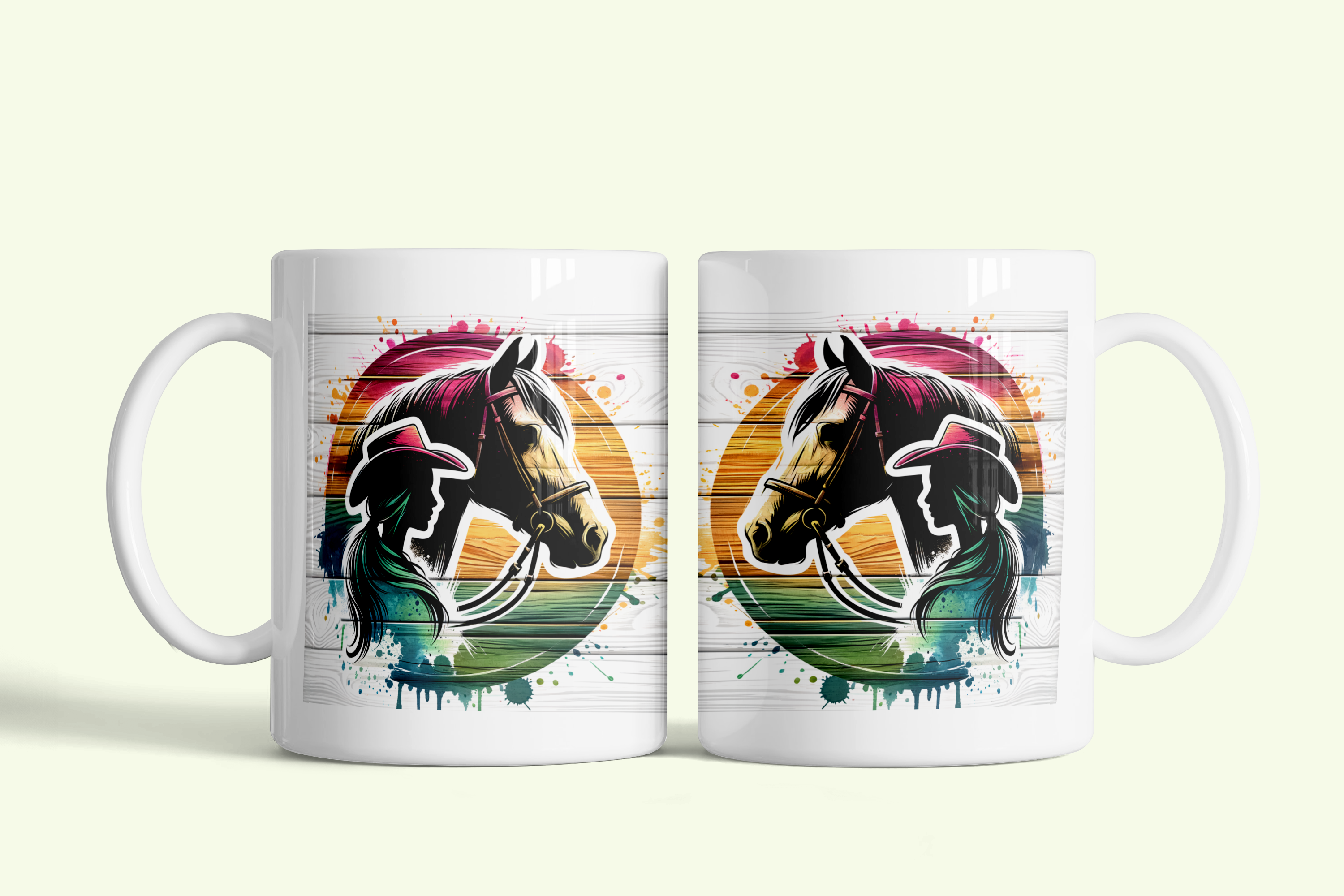 Horse and Cowboy Art Mug