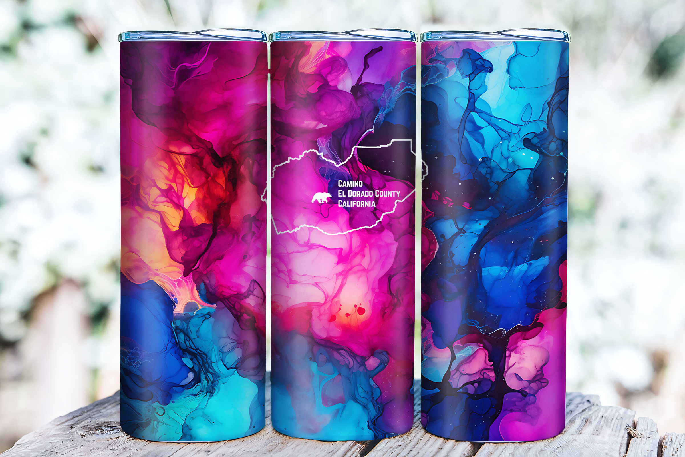 Colorful Camino El Dorado County Tumbler