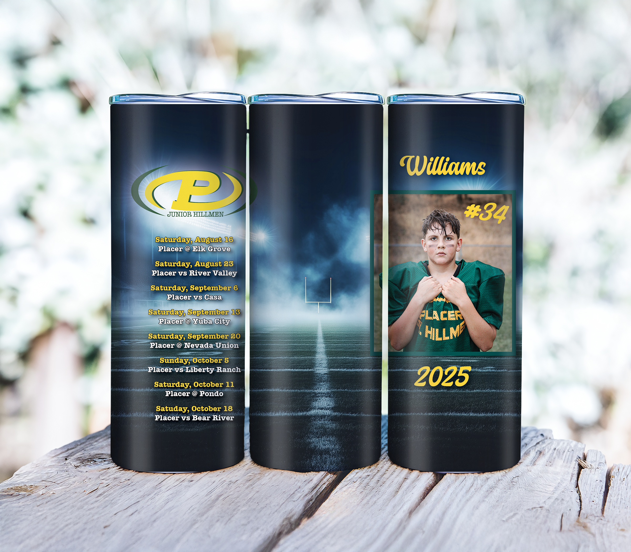 Customized PJH Football Tumbler