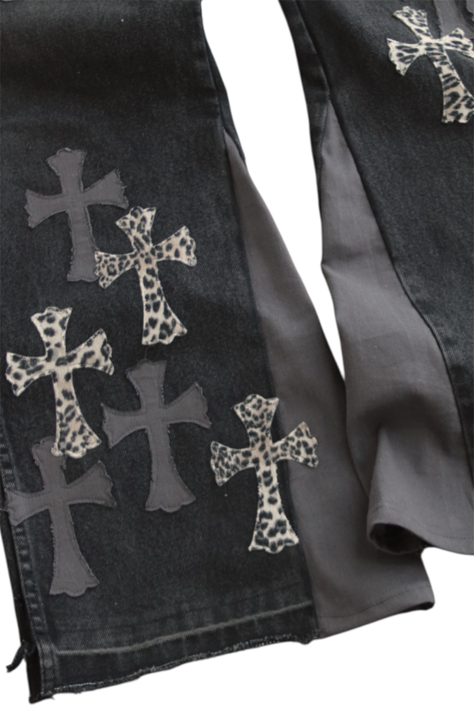 Wide Jeans - BLACK CROSS