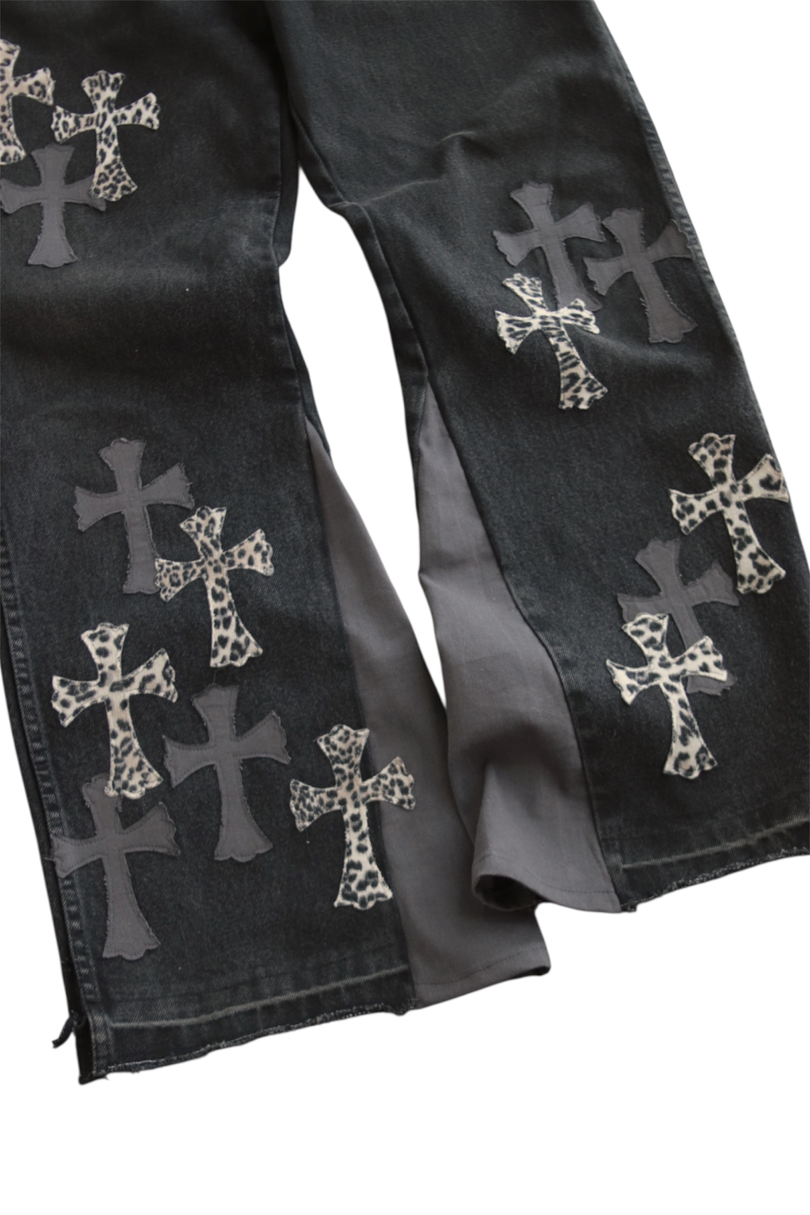Wide Jeans - BLACK CROSS
