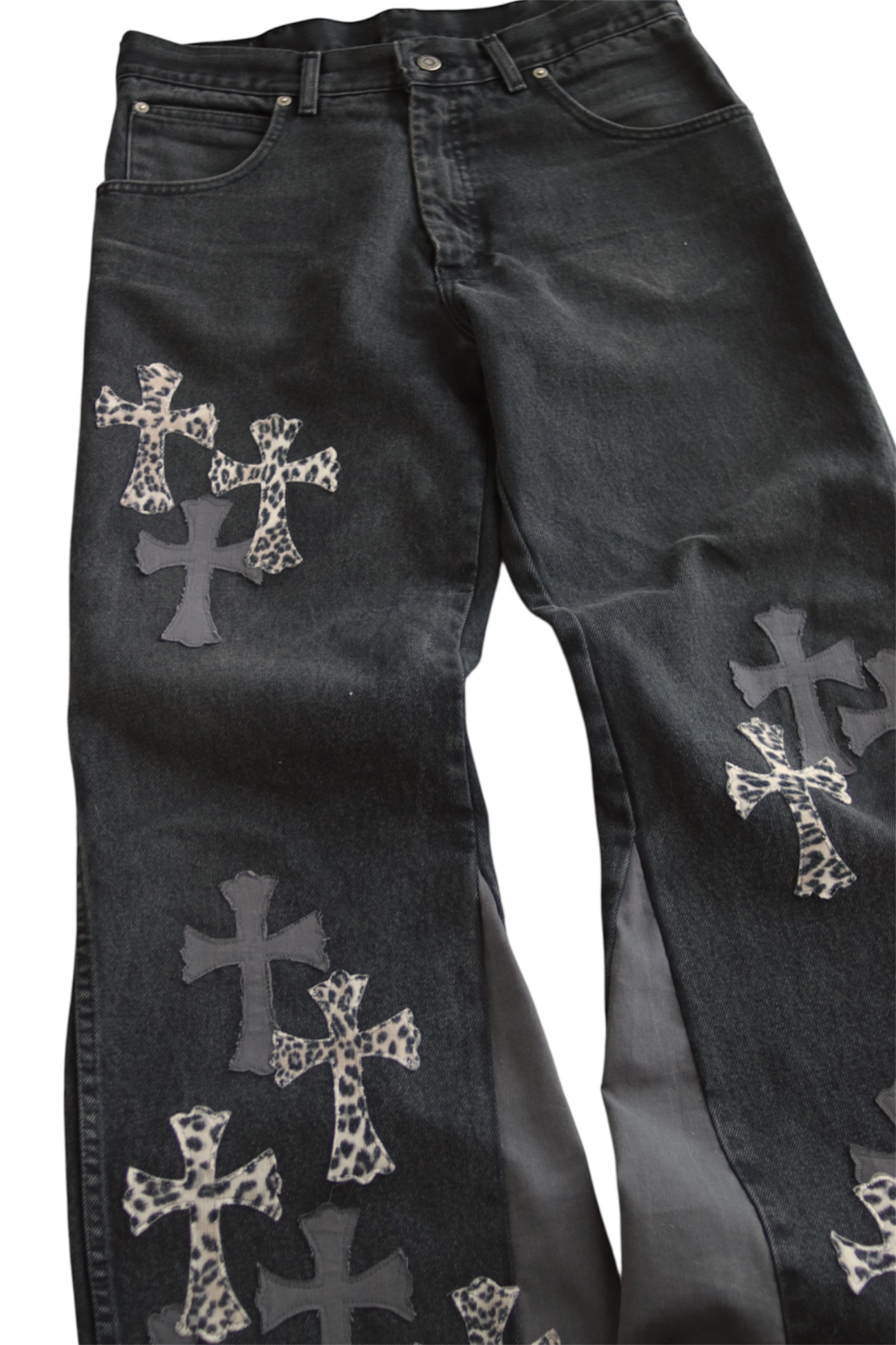 Wide Jeans - BLACK CROSS
