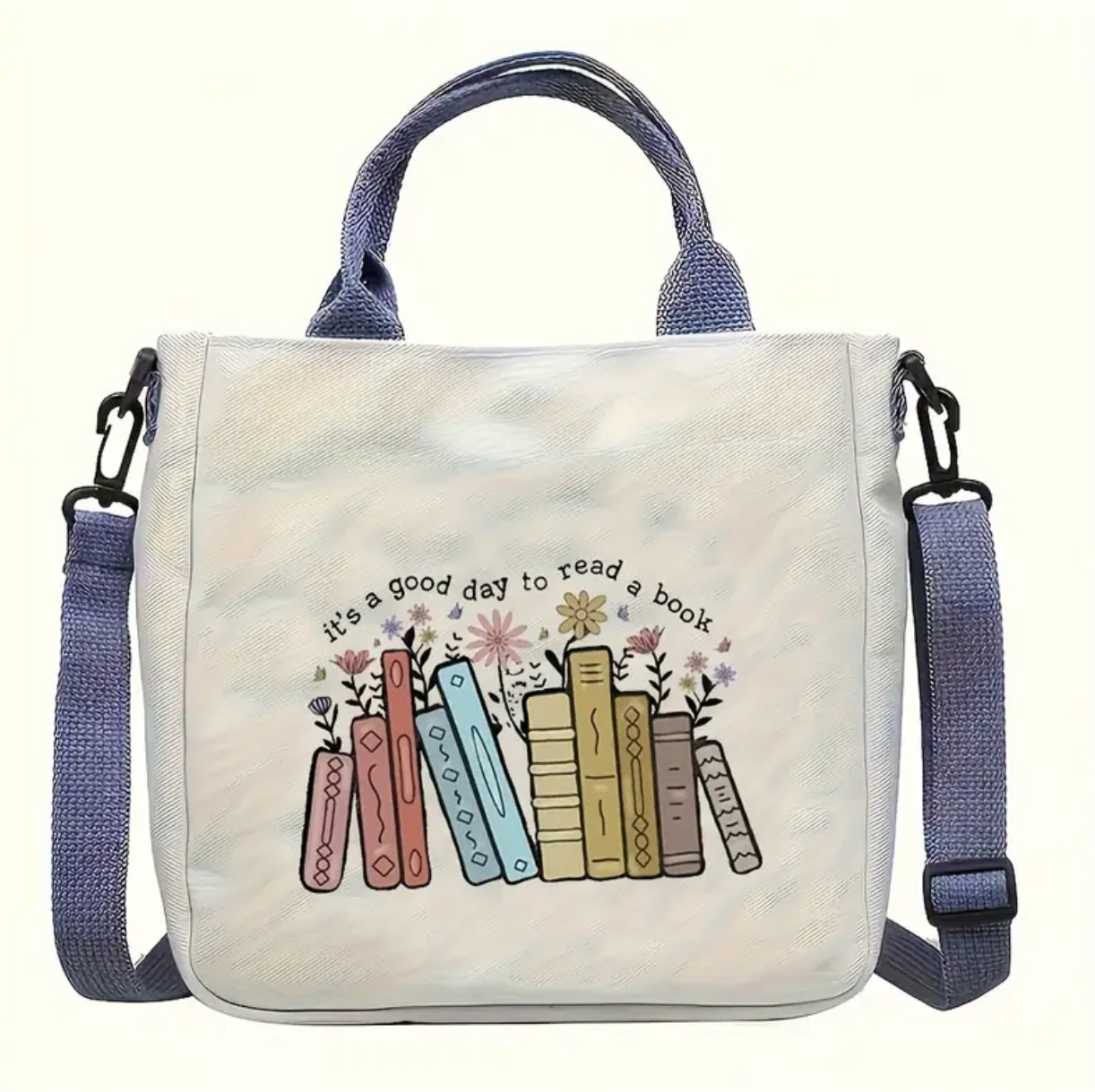 Blue & White Canvas Handbag