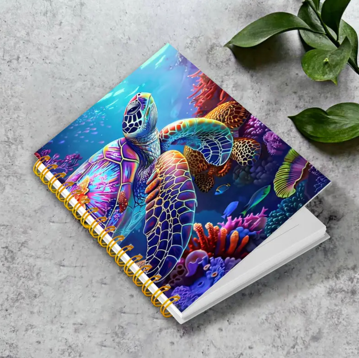 Sea Turtle Art Spiral Notebook