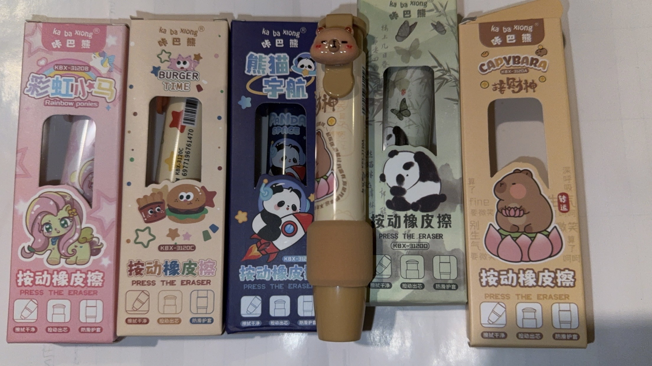 Cartoon-Themed Retractable Erasers