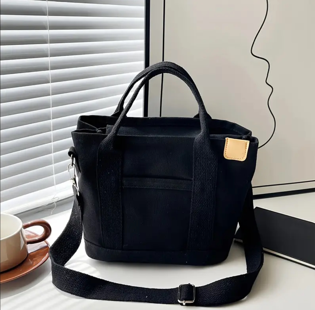 Black Canvas Handbag