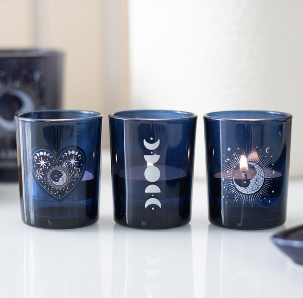 Mystic Moon Phase Candle Holders