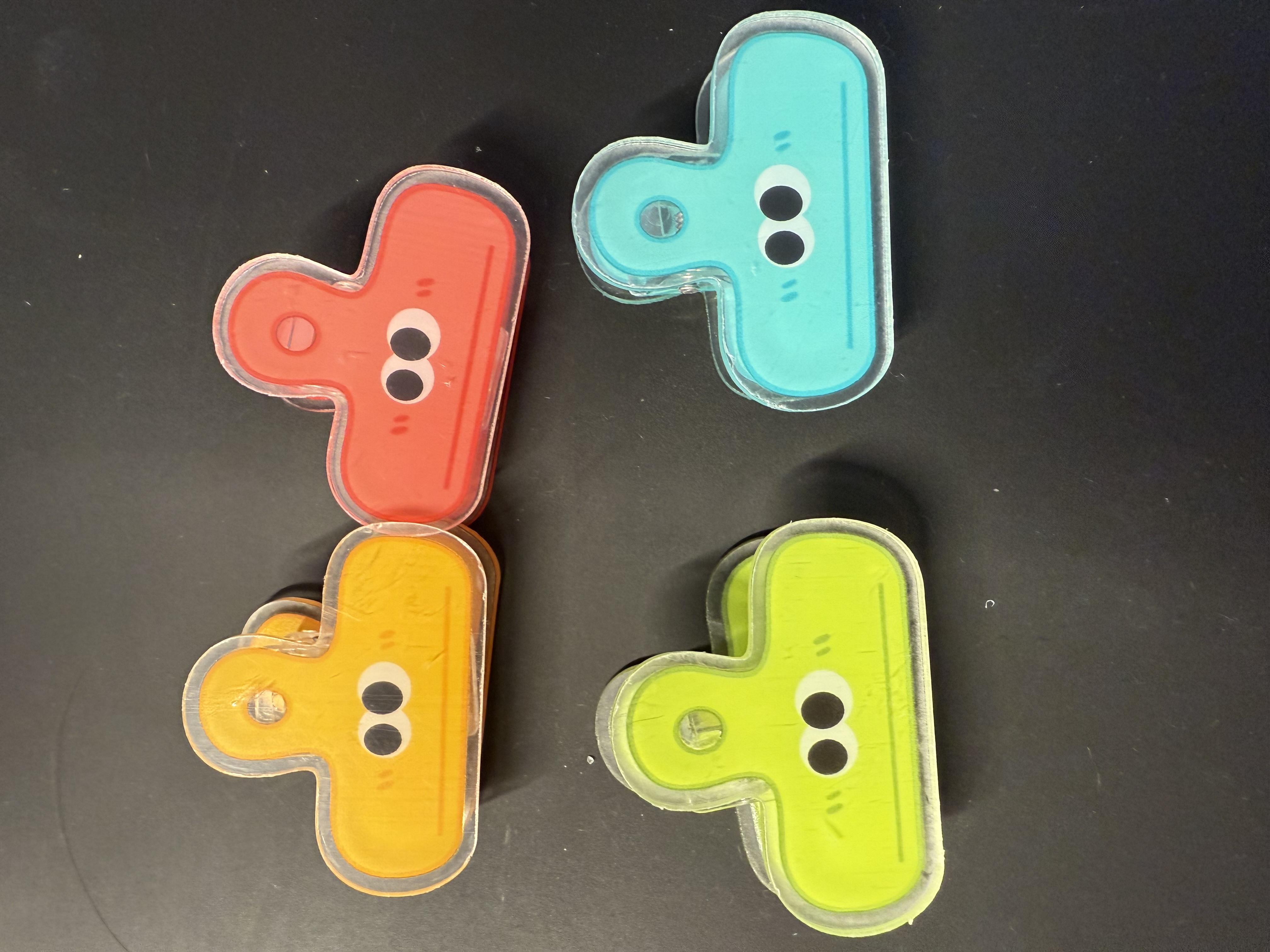 Colourful Cartoon Acrylic Clips