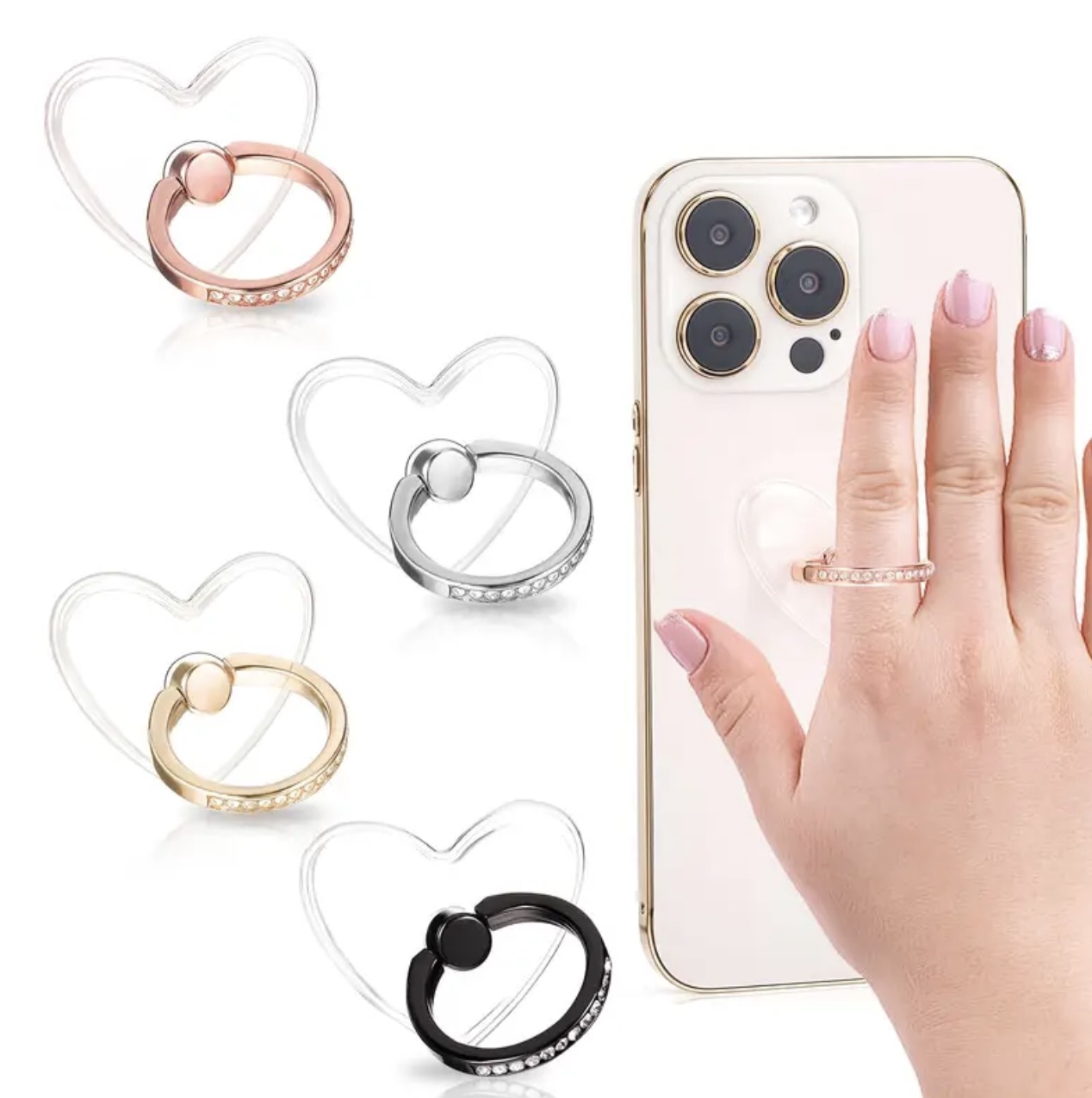 Heart-Shaped Phone Ring Holder