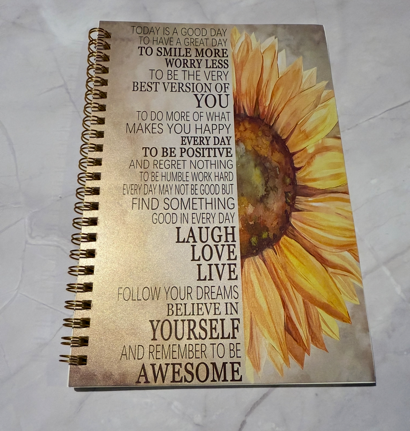 Inspirational Sunflower Spiral Notebook