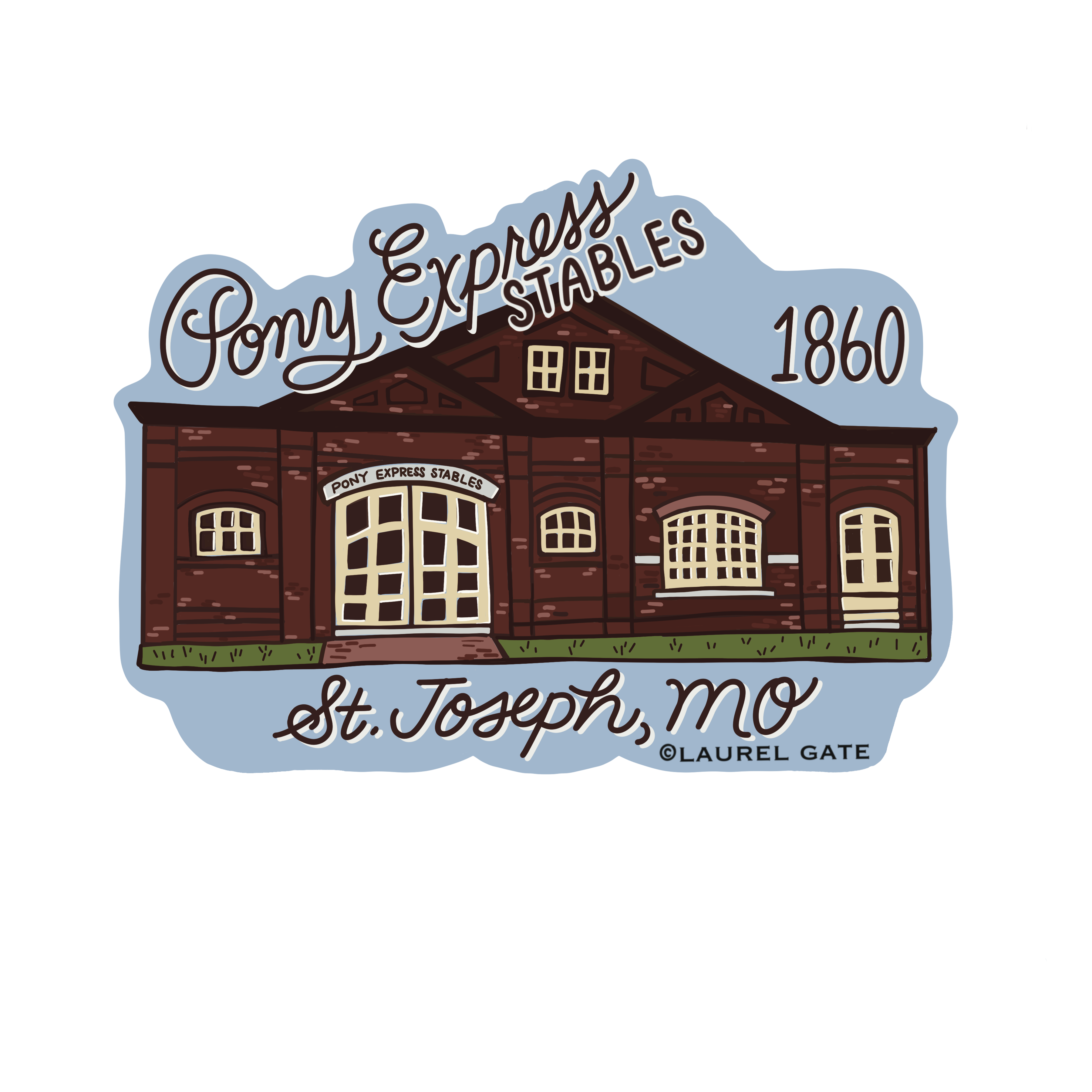 Pony Express 1860 Stables Sticker