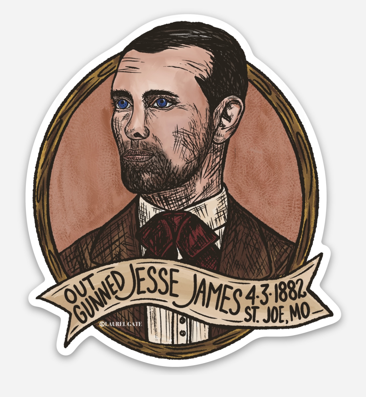 Jesse James Commemorative Sticker