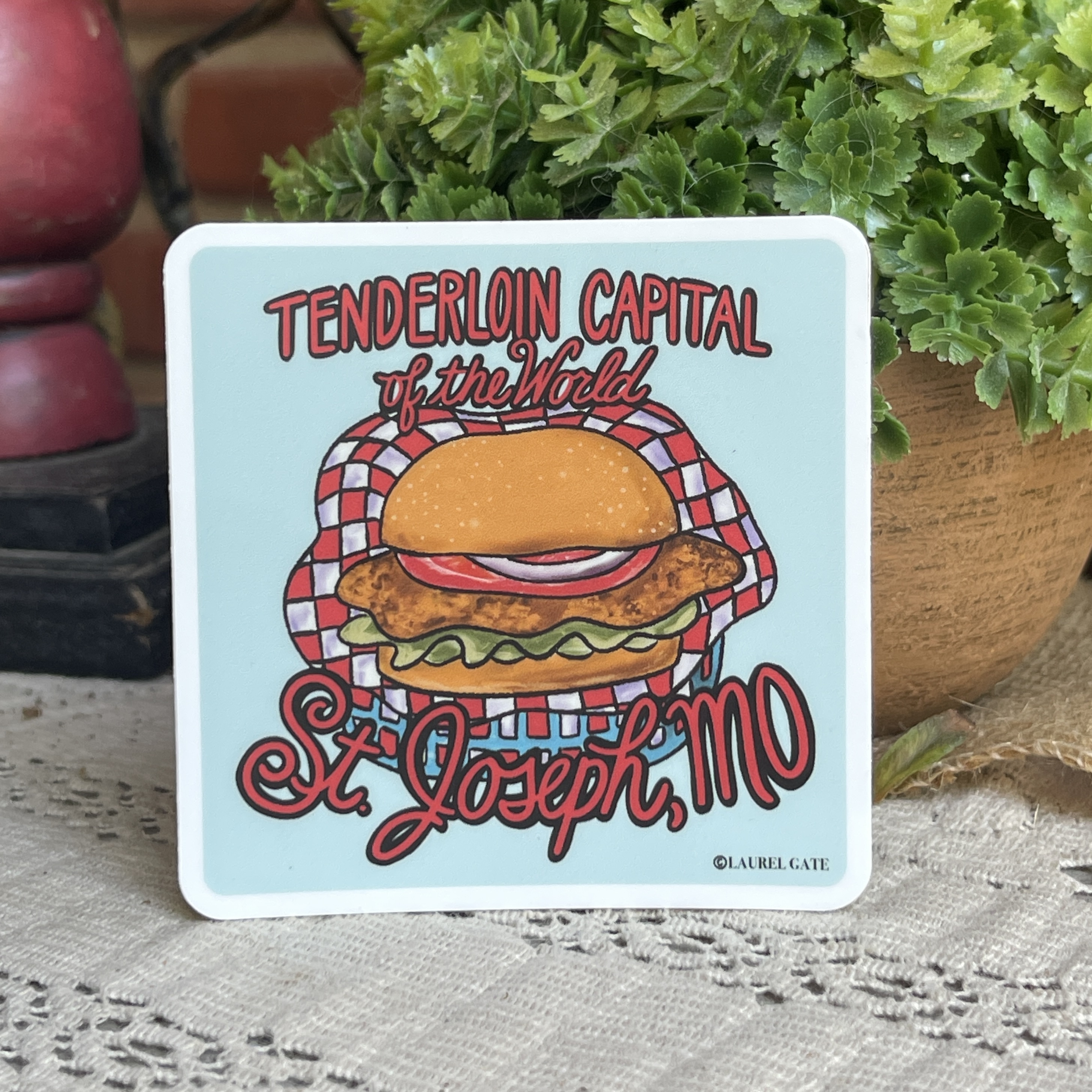 Tenderloin Capital of the World, St. Joseph, MO Souvenir Sticker