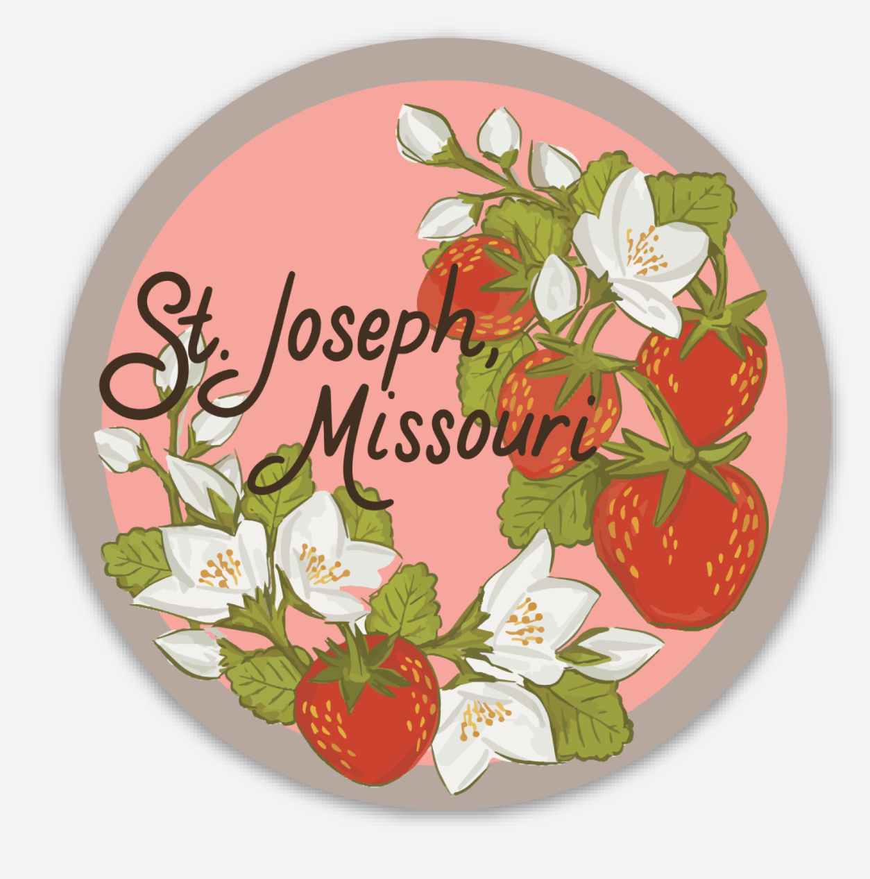 Strawberry Delight St. Joseph, Missouri Floral Sticker