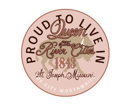 Proud to Live in St. Joseph, Missouri Pink Commemorative Sticker