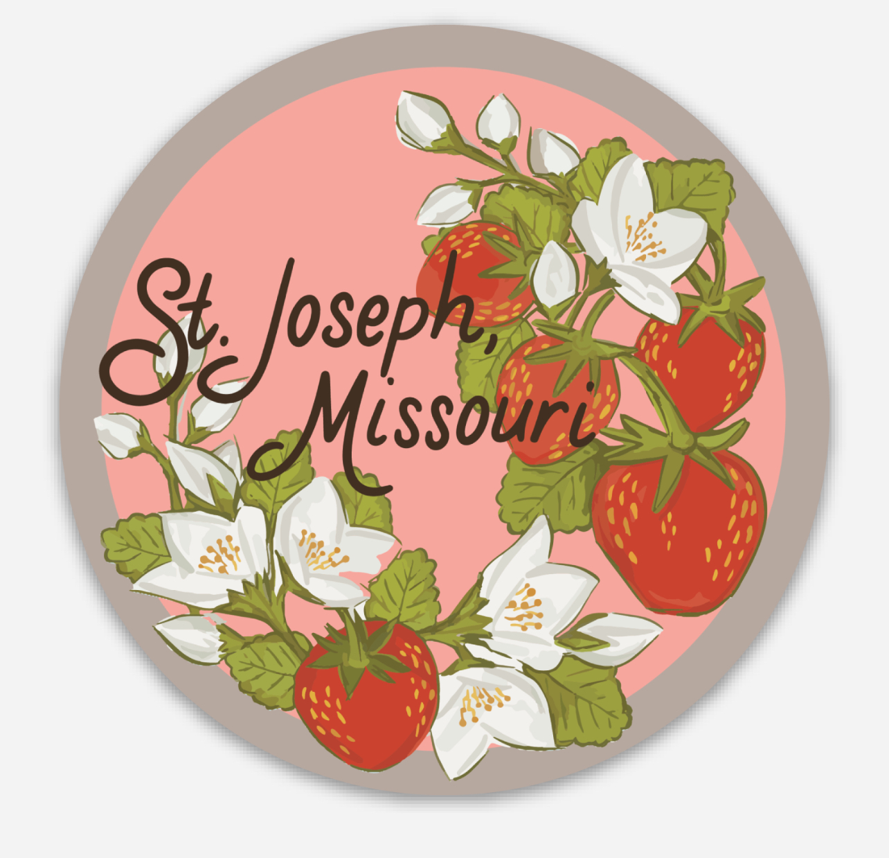 Strawberry Delight St. Joseph, Missouri Floral Sticker