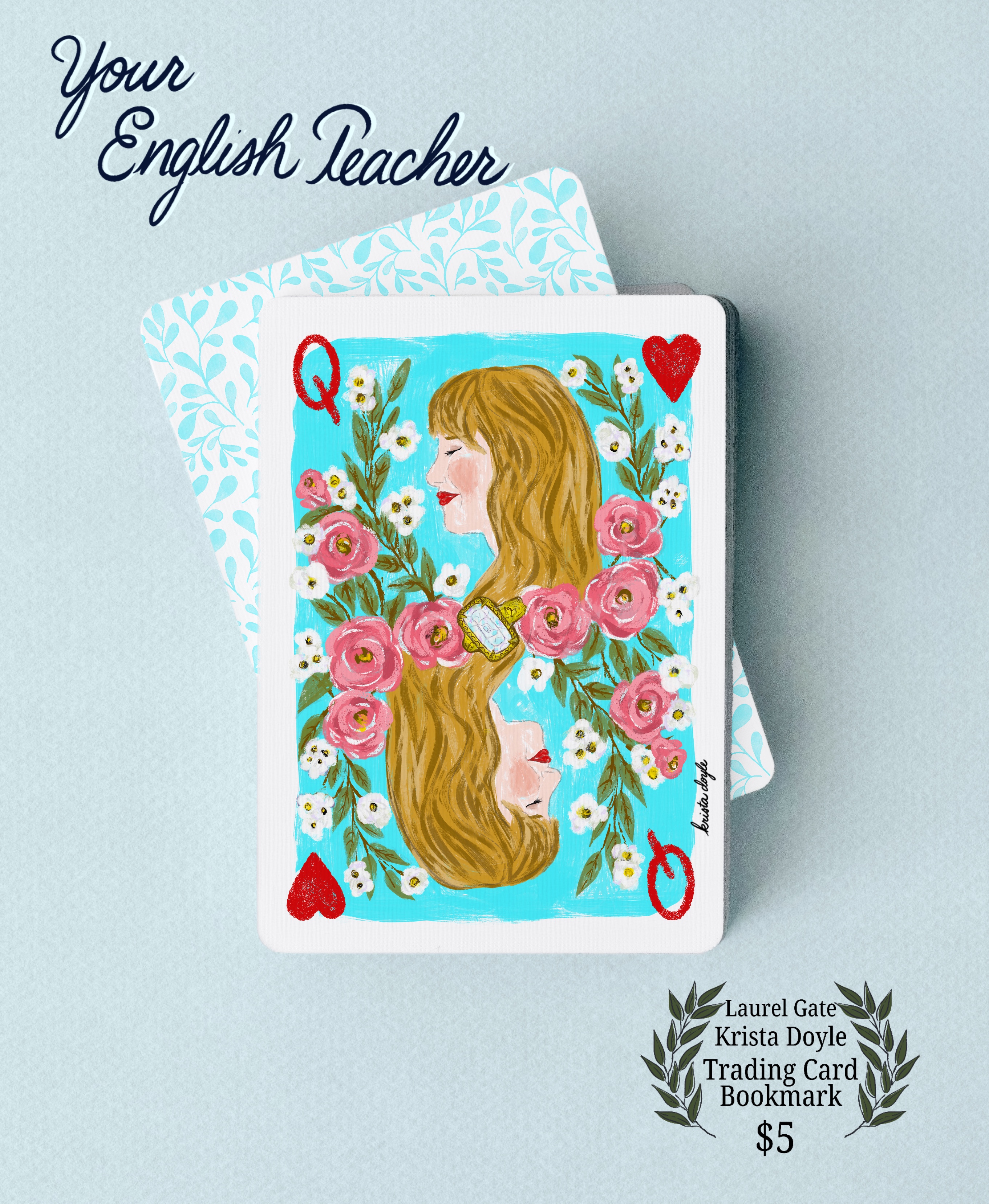 Queen of Hearts Trading Card Bookmark