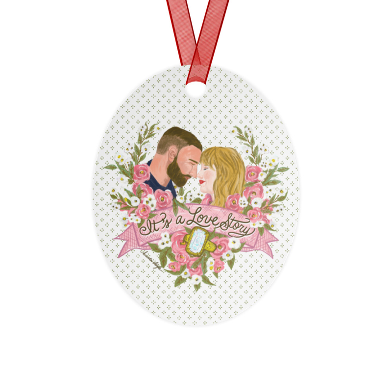 TNT Love Story Metal Two-Sided Ornament | Taylor Swift & Travis Kelce Inspired