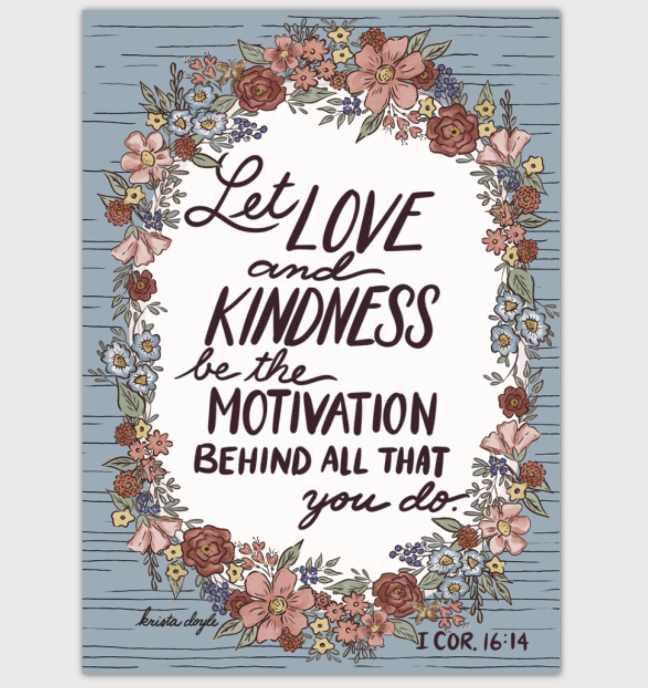 Let Love Motivational Floral Greeting Card
