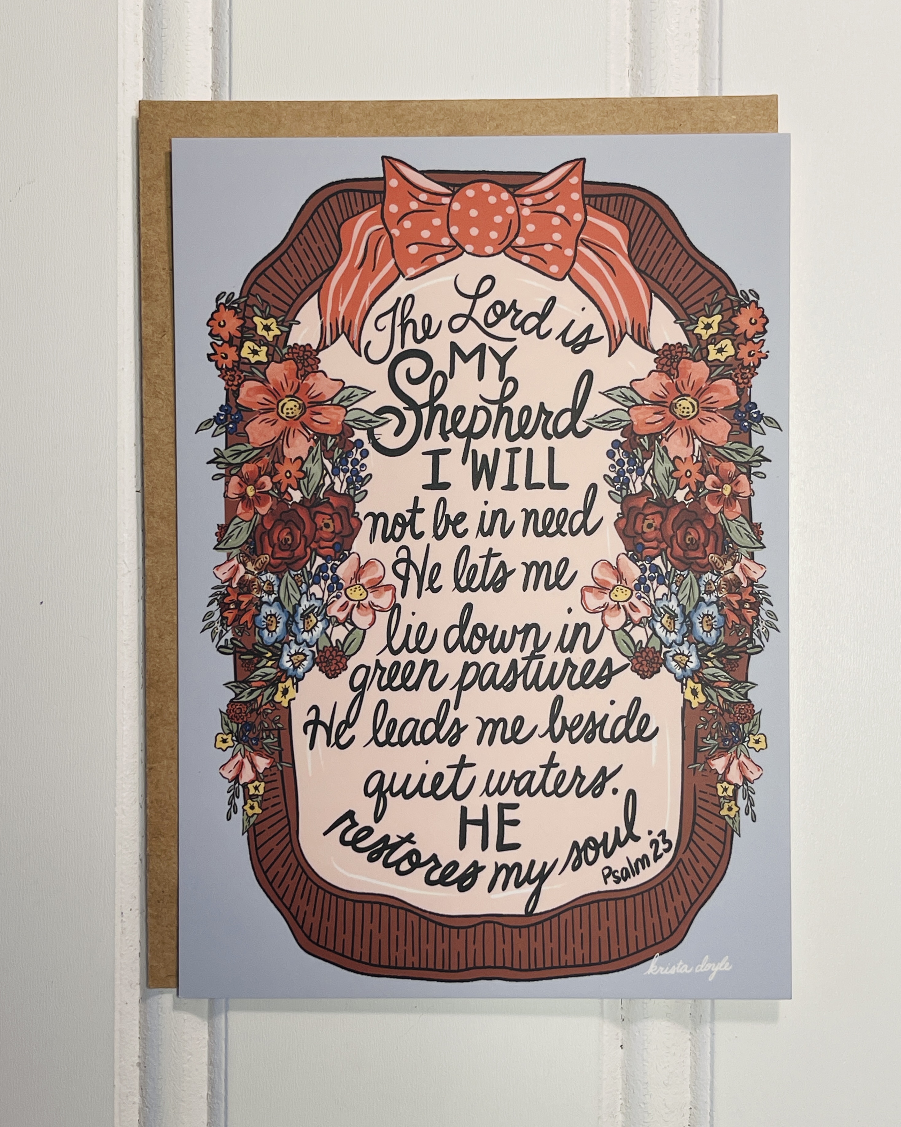 Inspirational Psalm 23 5 x7 Card