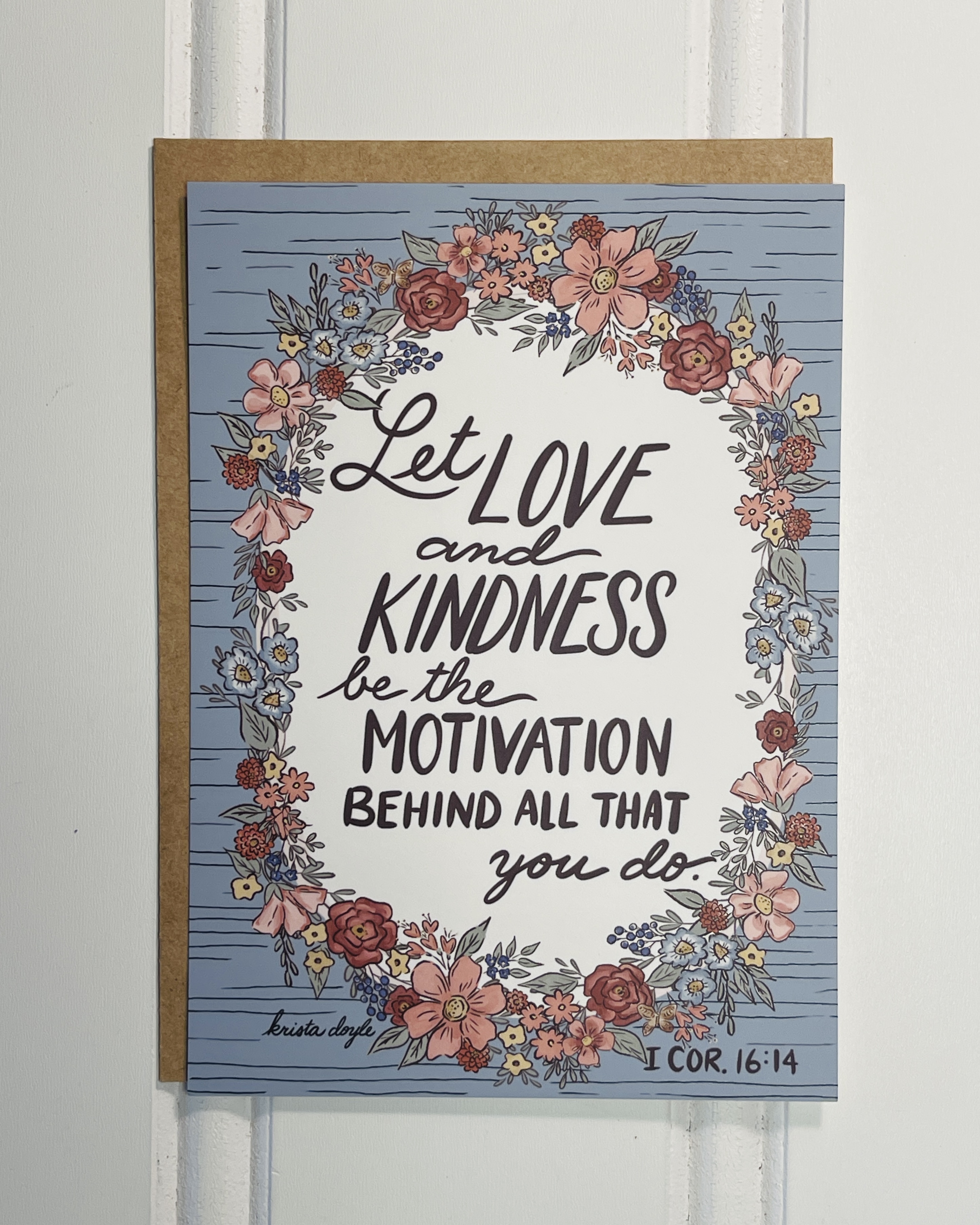 Let Love Motivational Floral Greeting Card