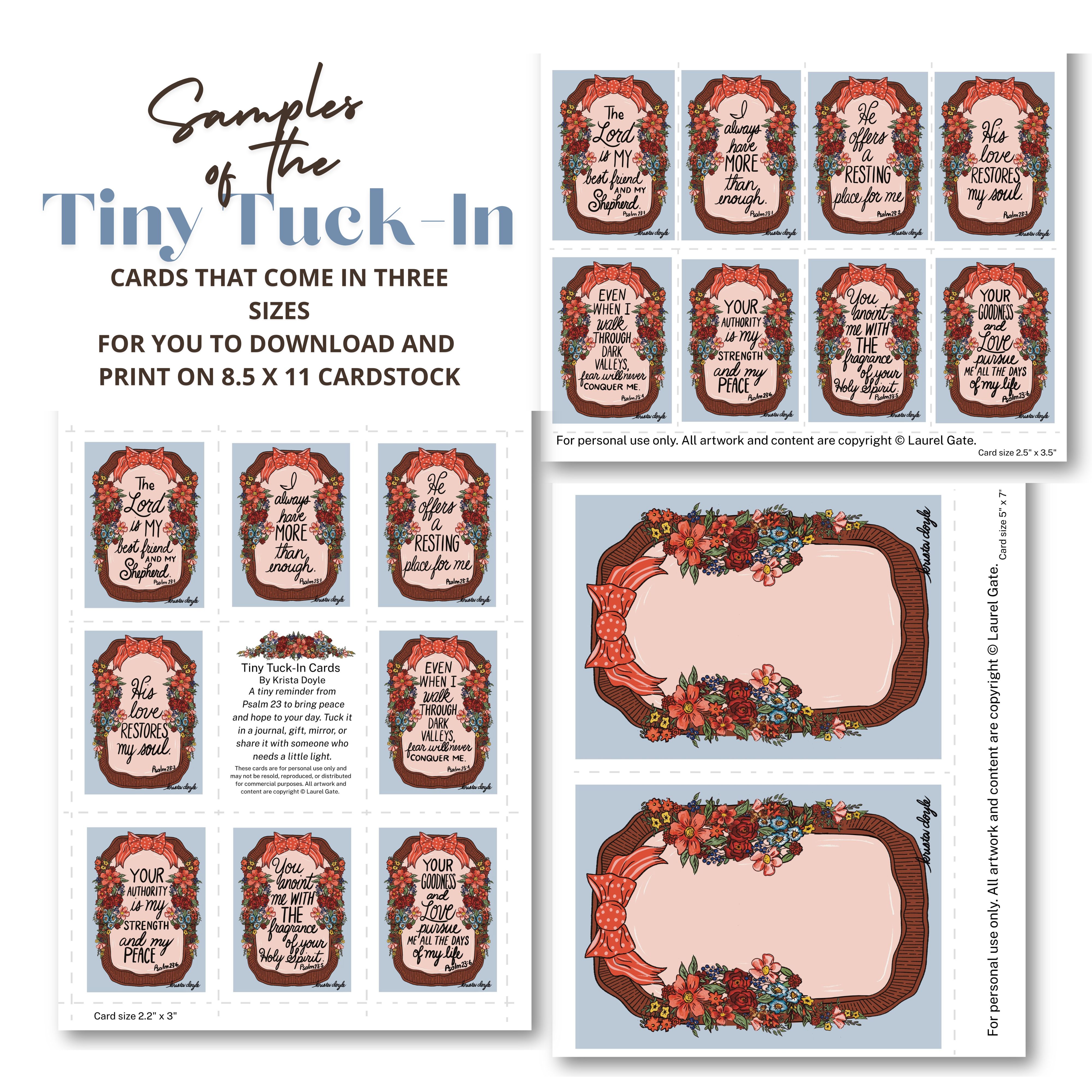 Tiny Tuck-Ins – Printable Psalm 23 Encouragement Cards
