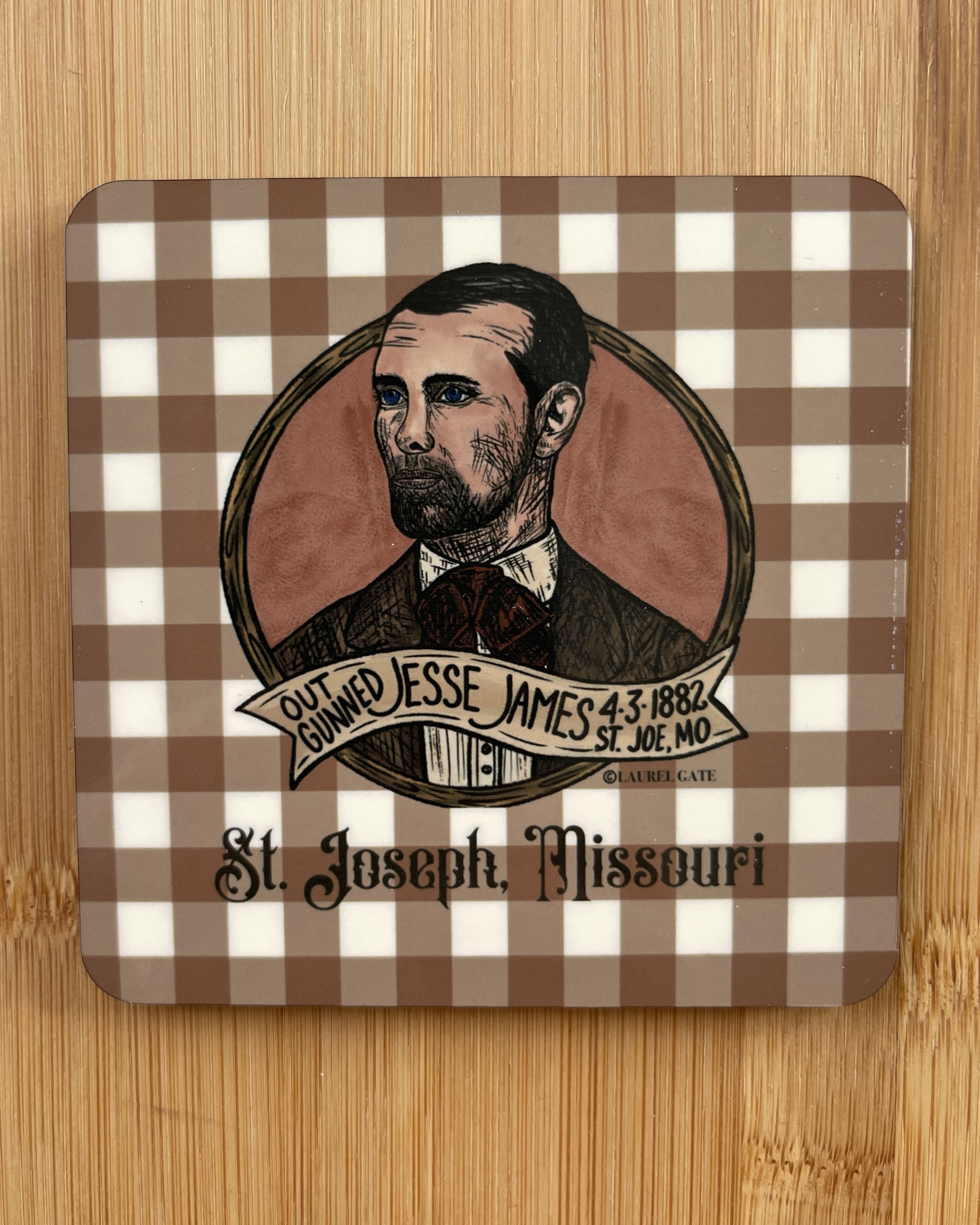 St. Joseph, Missouri Jesse James Square Coaster