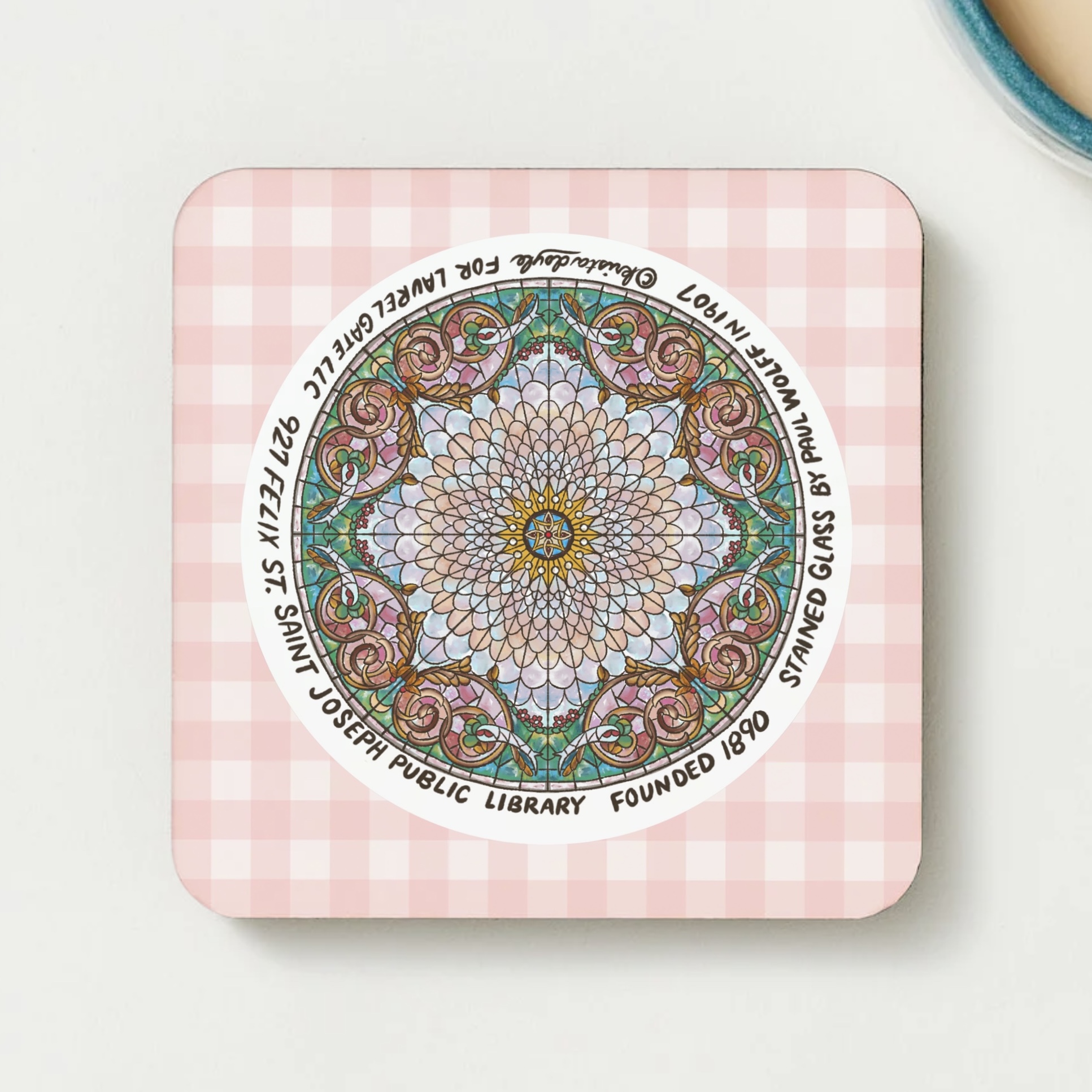 St. Joseph Public Library Stained Glass Coaster