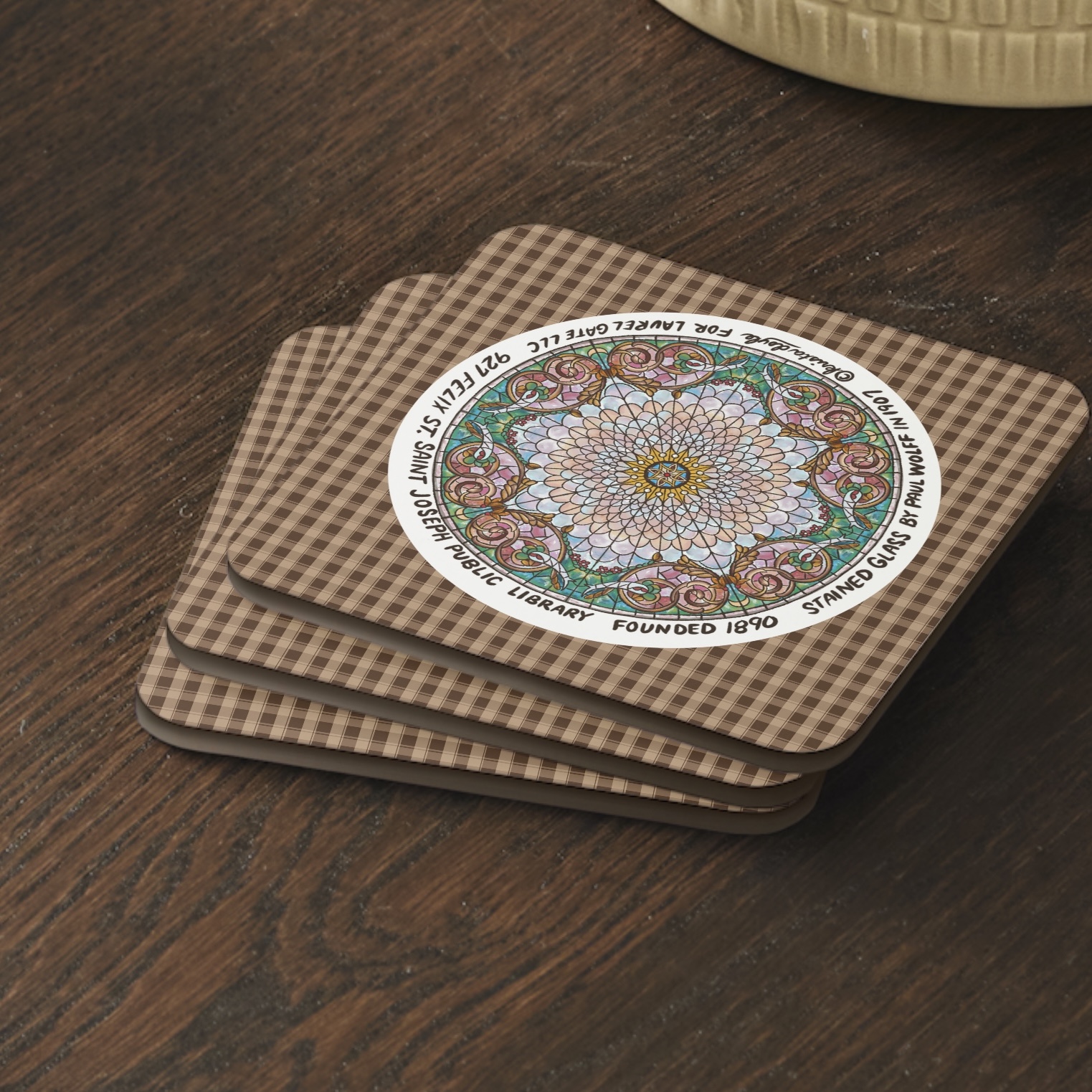 St. Joseph Public Library Stained Glass Coaster