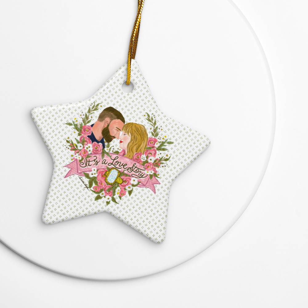 TNT Love Story Ornament | Taylor Swift & Travis Kelce Inspired Christmas Decoration (Circle, Star, Snowflake)
