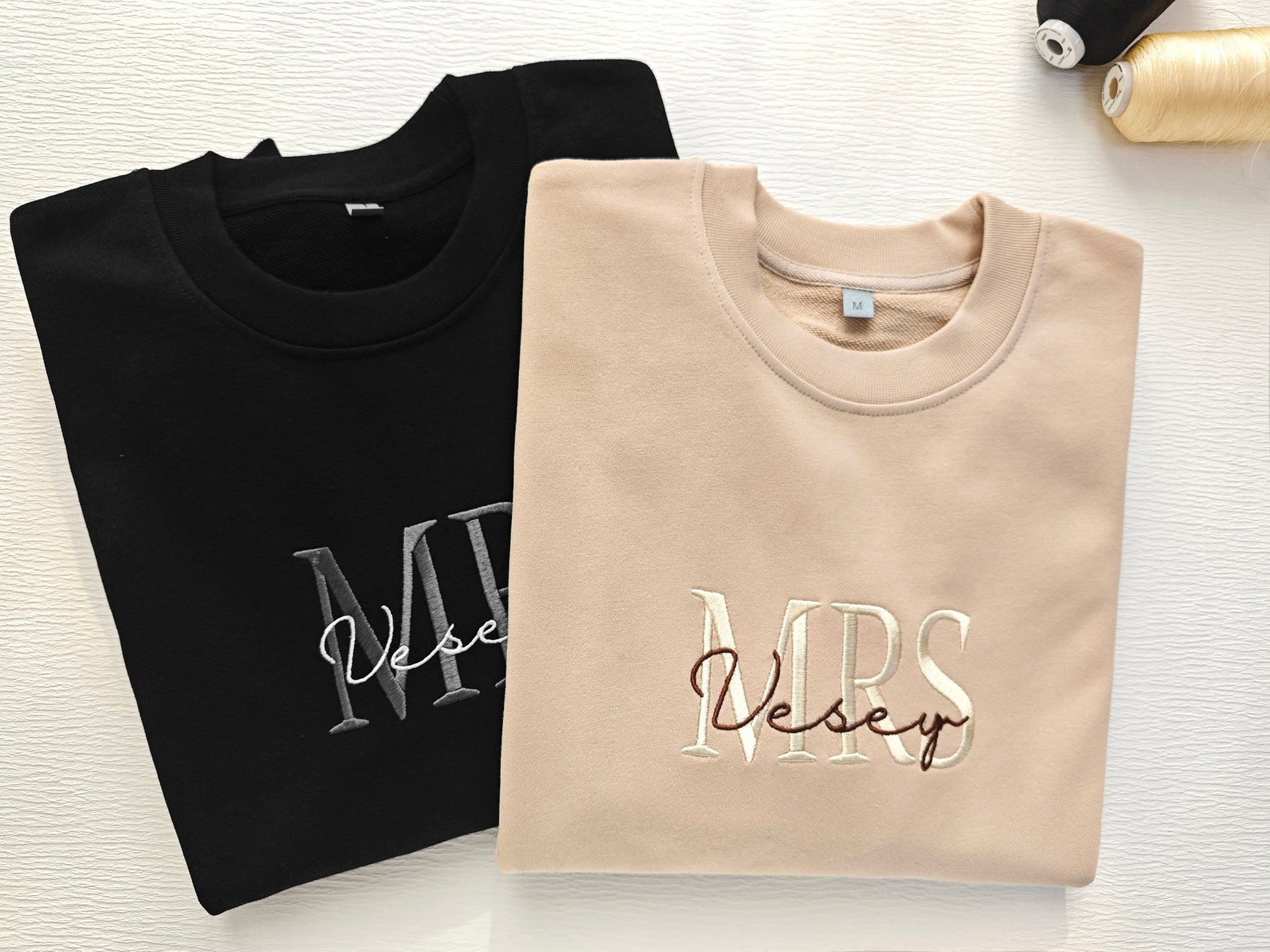 Custom Mrs. Embroidered Sweatshirt, Gift for future Mrs & Mr engagement gift, date on sleeve,Engagement Sweatshirt,Valentine's Day gift