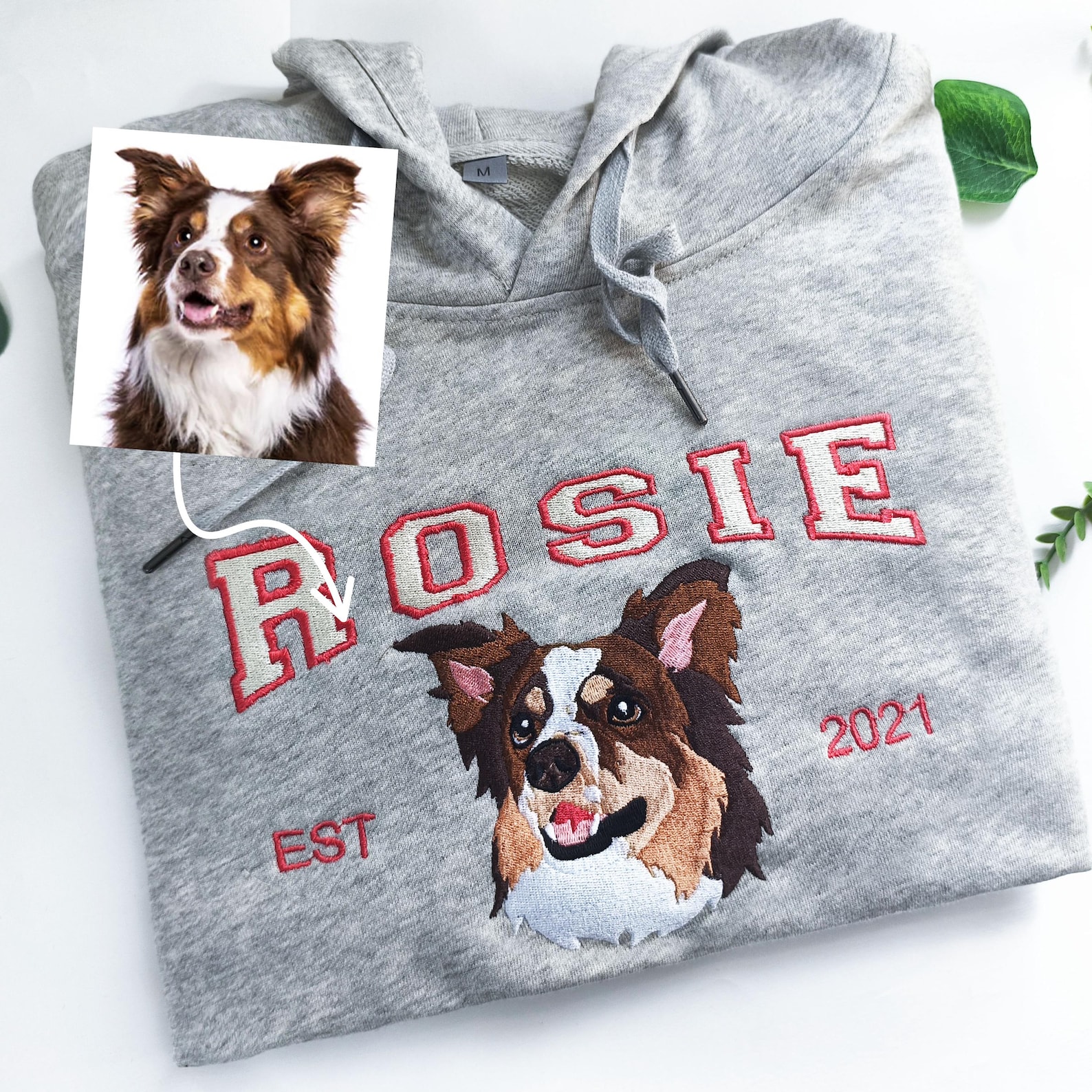 Custom Pet Embroidered Sweatshirt,Embroidered Pet Face&Name Sweatshirts,Custom Dog Portrait,pet hoodie,Perdog sweatshirt,Mummy Dog's Gift