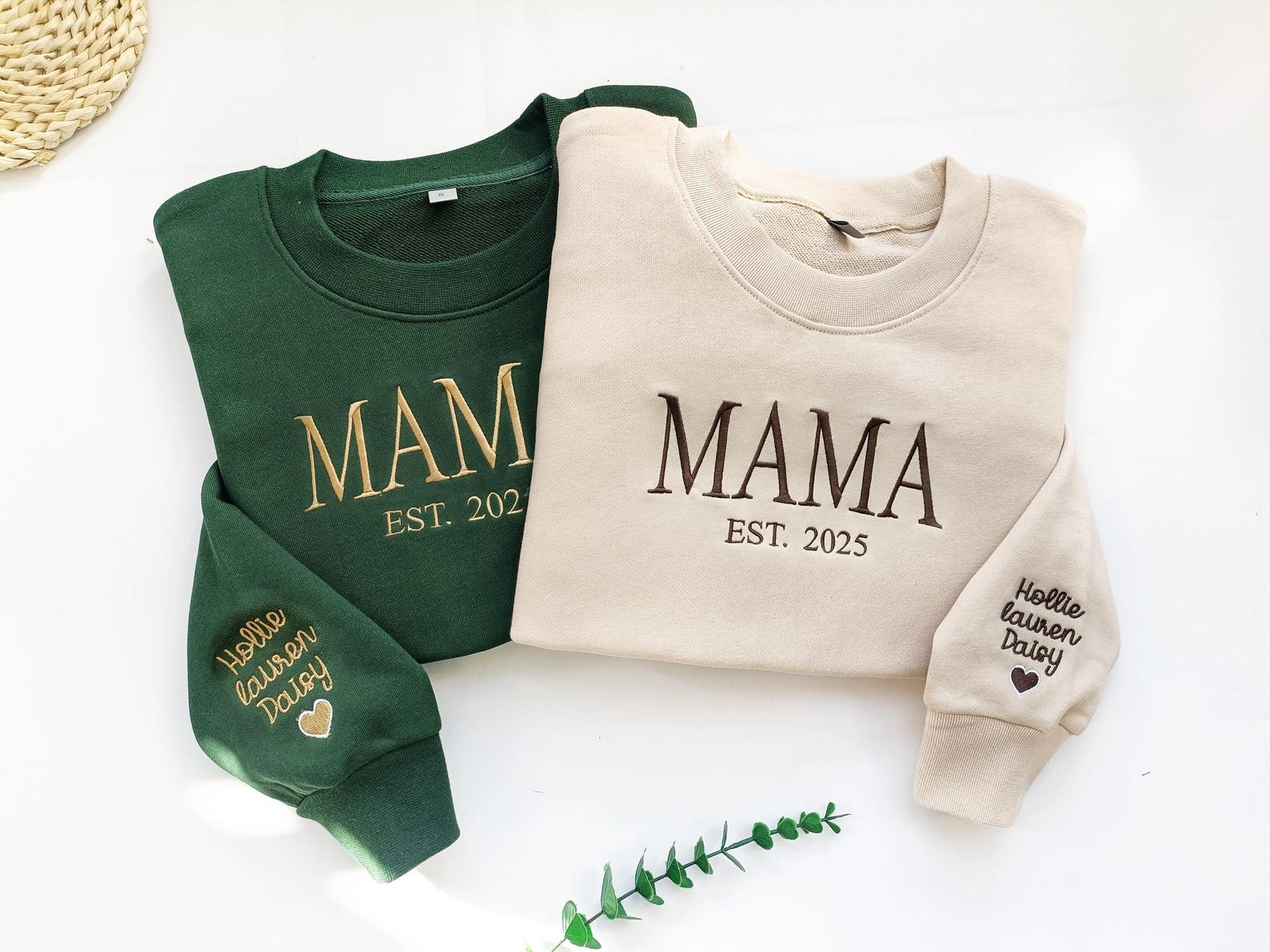 Mom/Dad Embroidered Crewneck Sweatshirt,Mama Sweatshirt,Pregnancy Announcement,Daddy Mommy to be,Mother's day,Father's Day