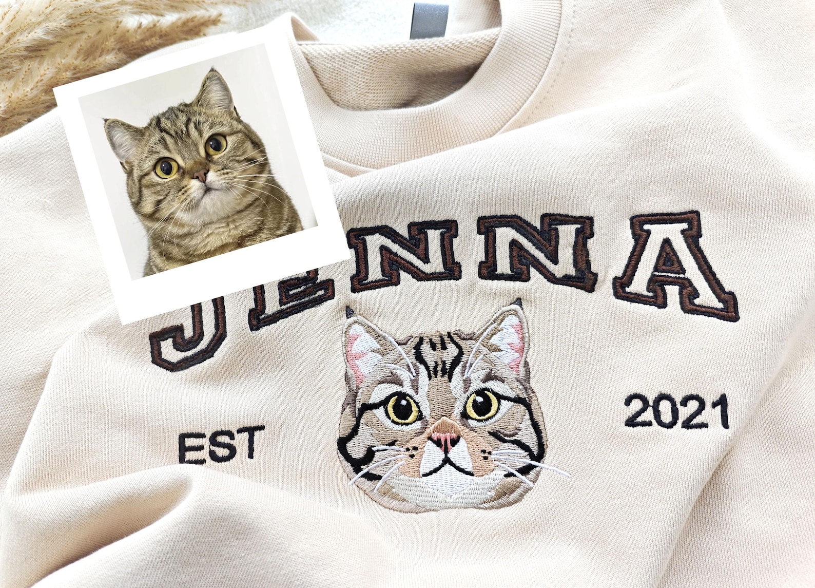 Custom Dog Hoodie Embroidered Dog Name, Personalized Pet Face Sweatshirt from Your Photo, Varsity Sweatshirt,Gifts for Dog Lover