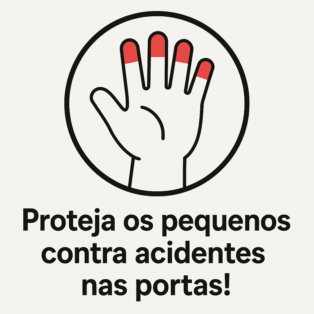Dispositivo de segurança contra esmagamento de dedos na porta.