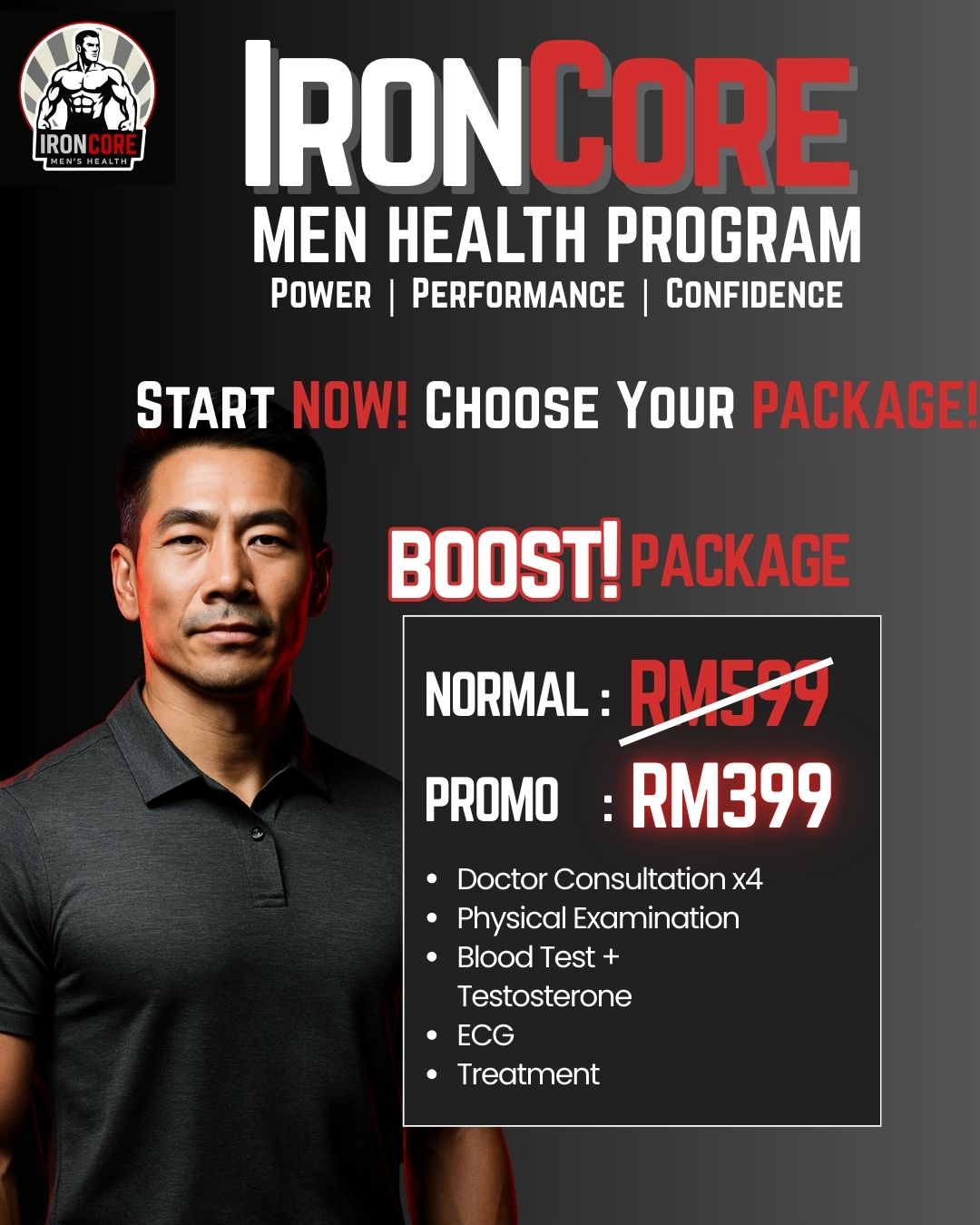 IronCore Men’s Health Program [BOOST! Package]