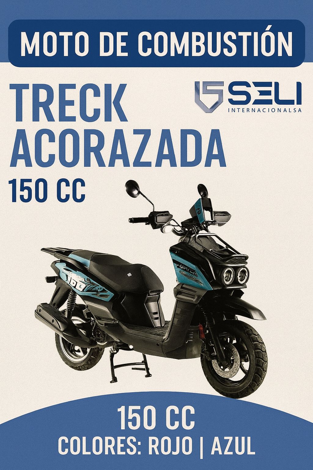 Moto de combustión de 150 cc marca Treck Modelo Acorazada