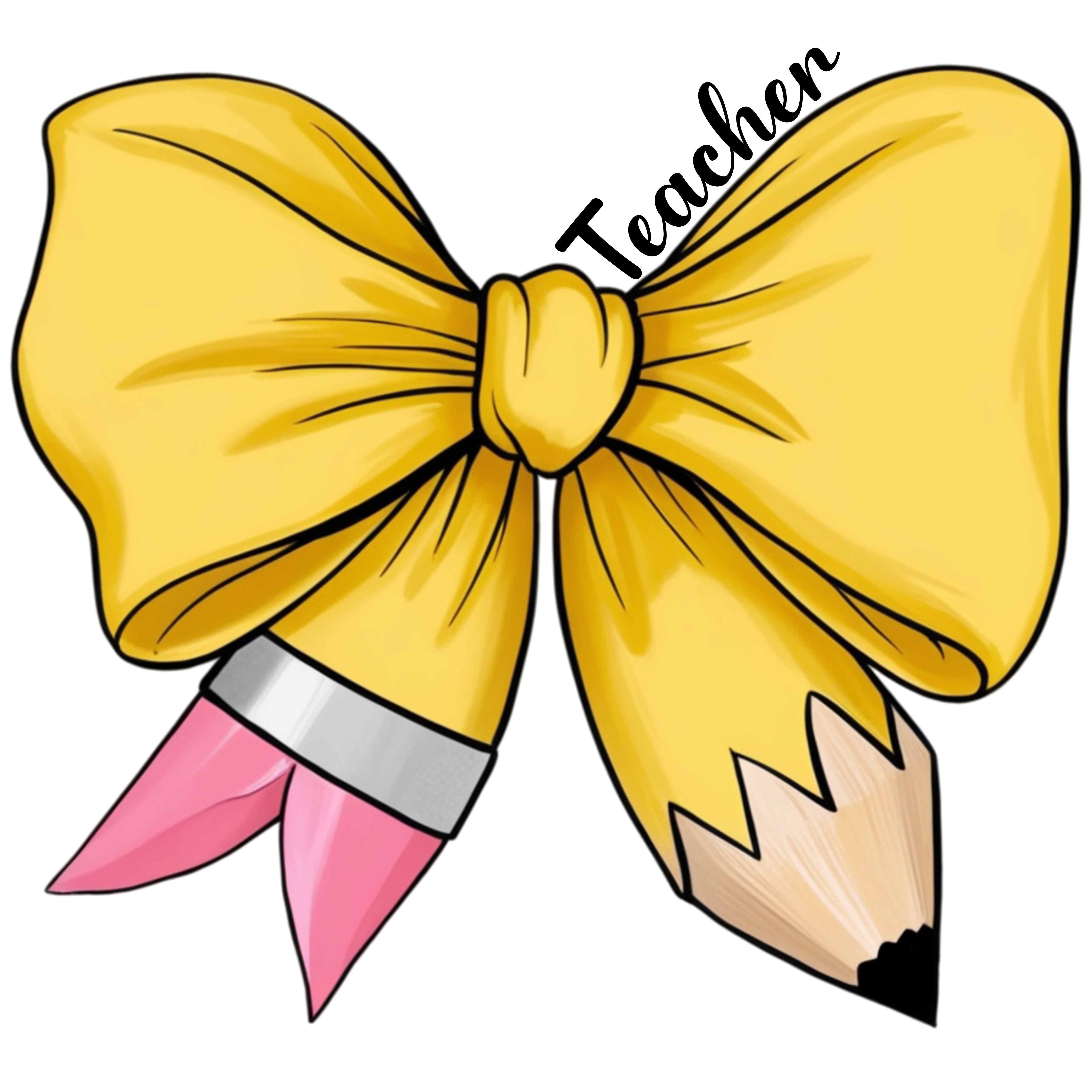 Pencil Coquette Bow - Teacher