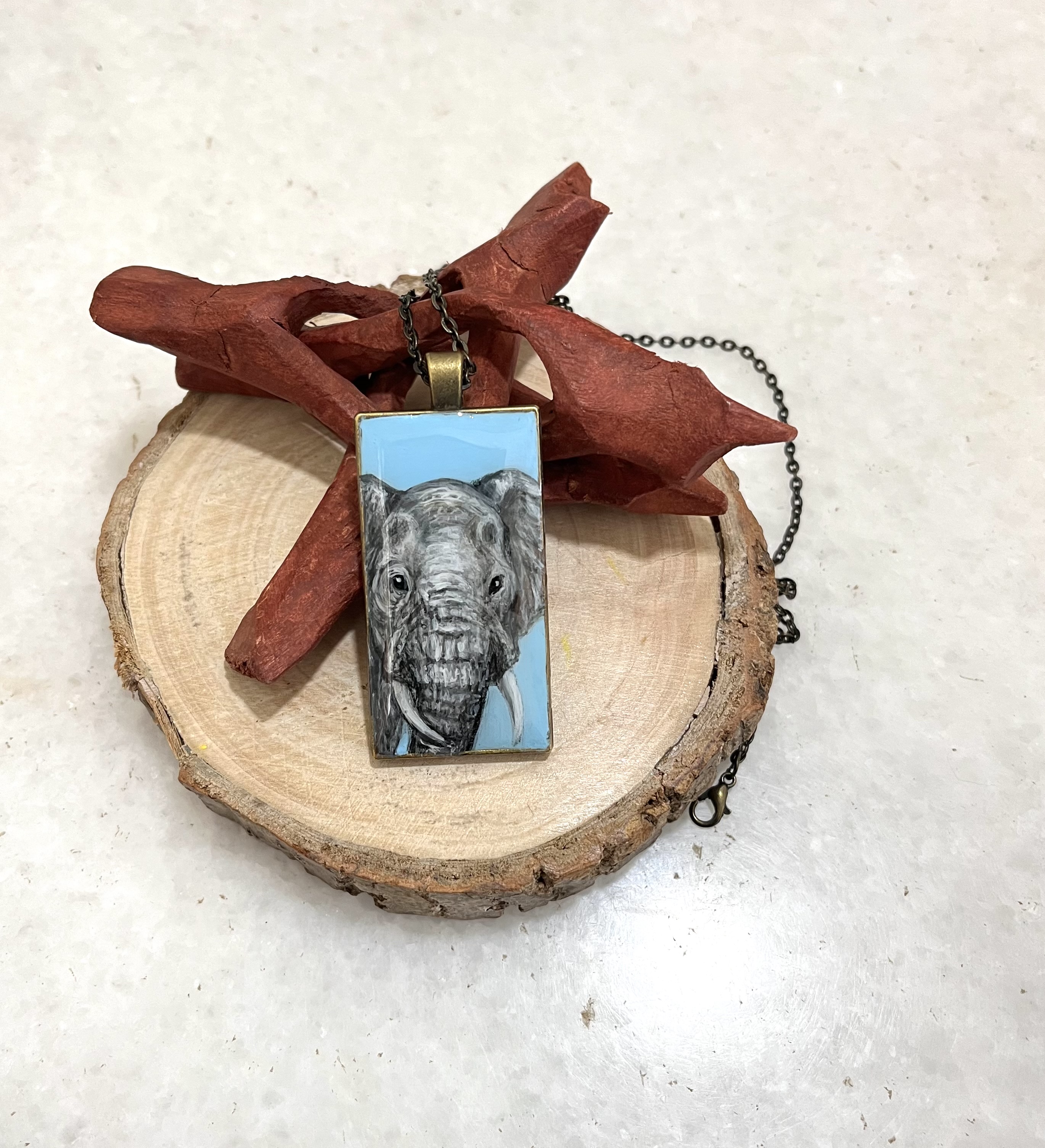 Elephant Hand-Pendant Necklace